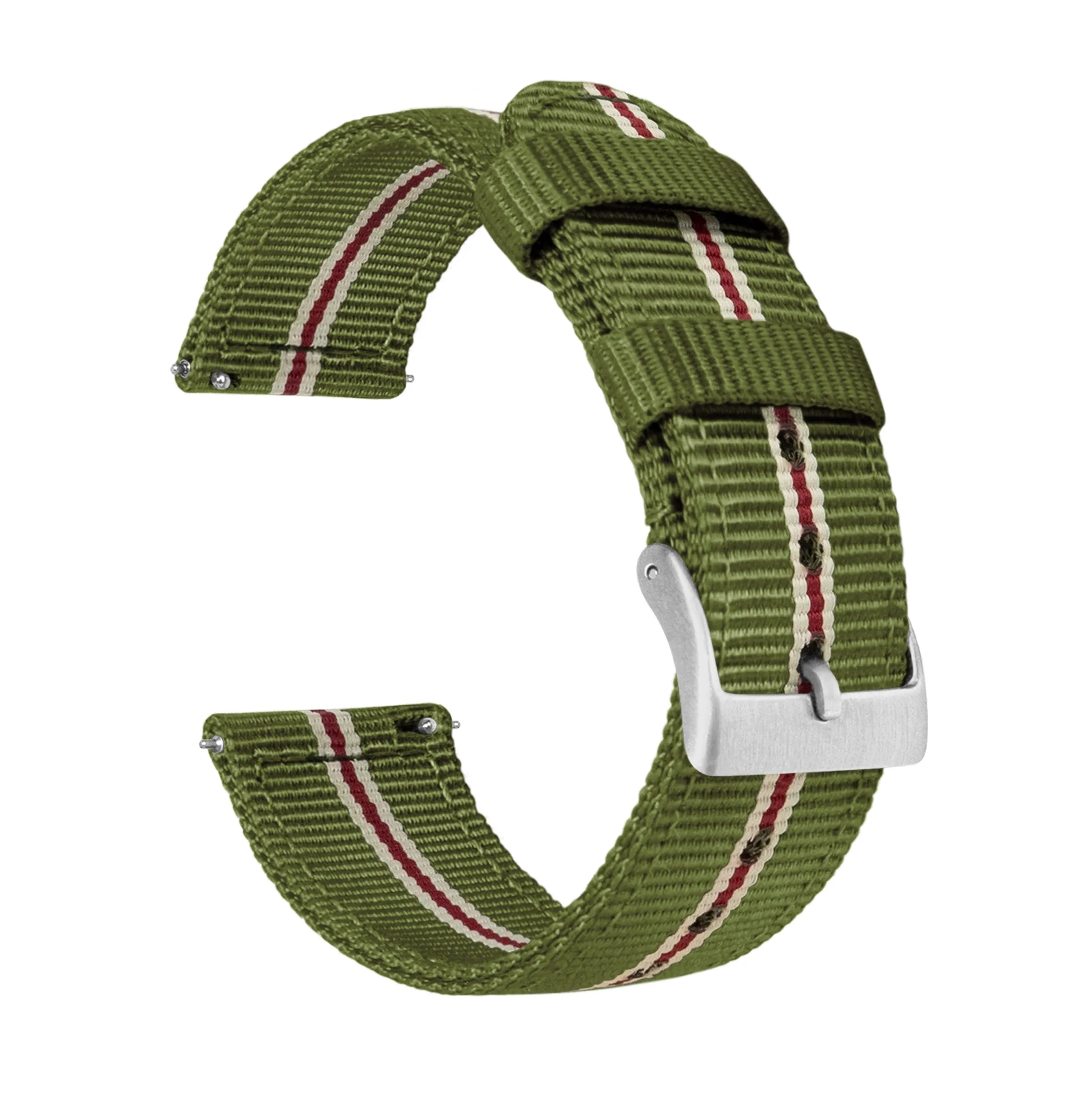 Samsung Galaxy Watch Active 2 Two Piece NATO® style Army Green Crimson Watch Band