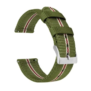 Samsung Galaxy Watch Active 2 Two Piece NATO® style Army Green Crimson Watch Band