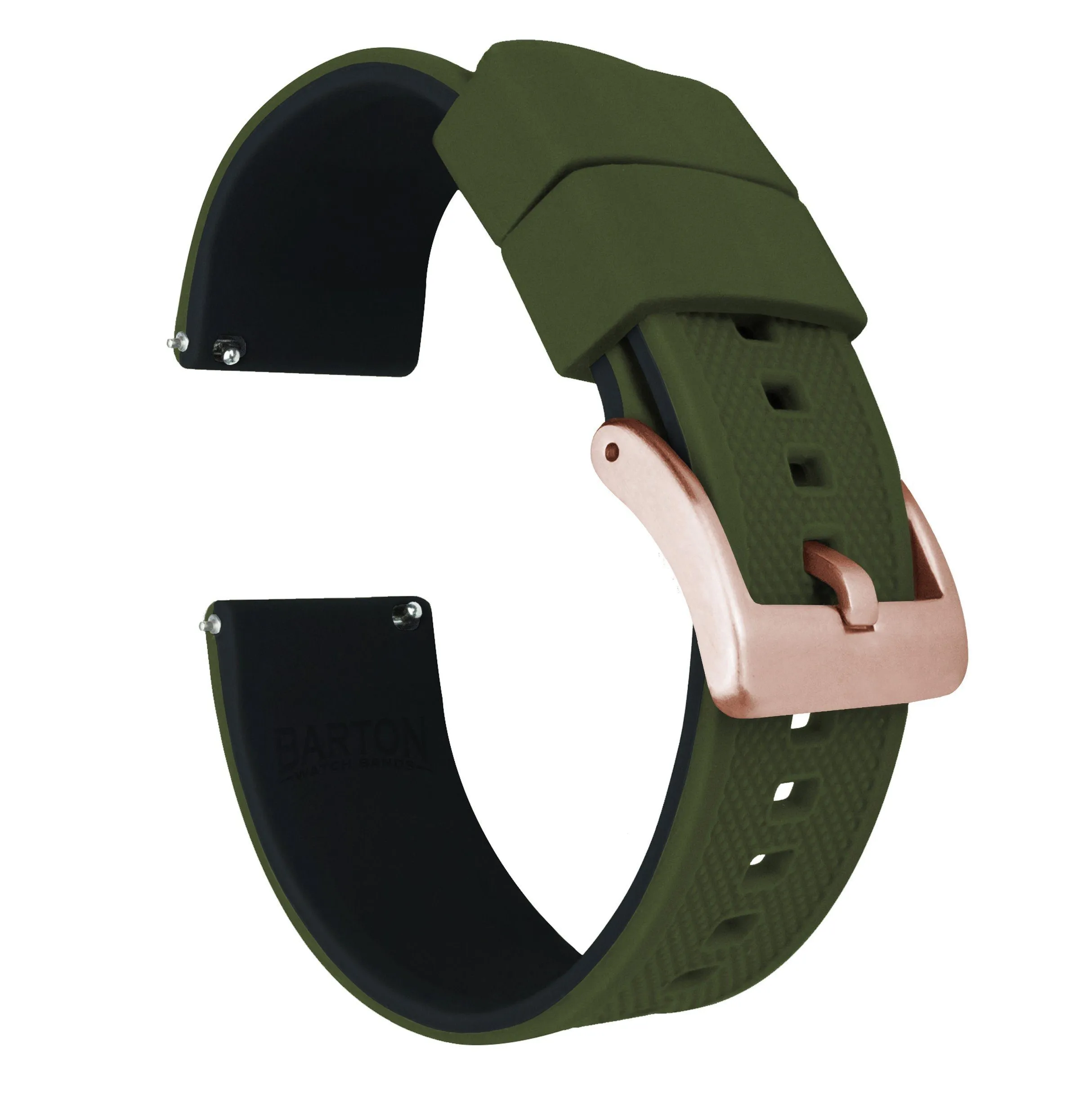 Samsung Galaxy Watch Active Elite Silicone Army Green Top Black Bottom Watch Band