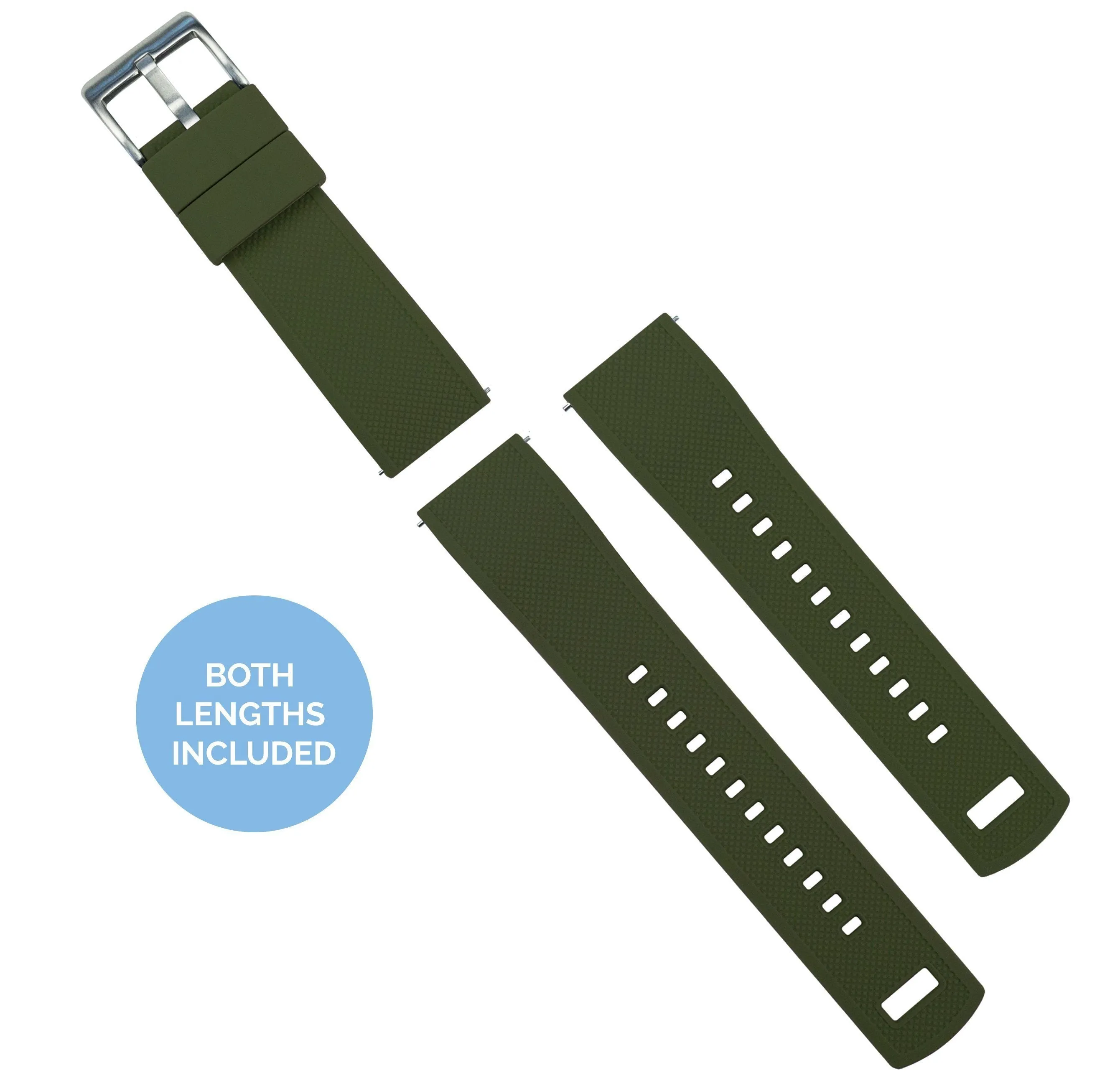 Samsung Galaxy Watch Active Elite Silicone Army Green Top Black Bottom Watch Band