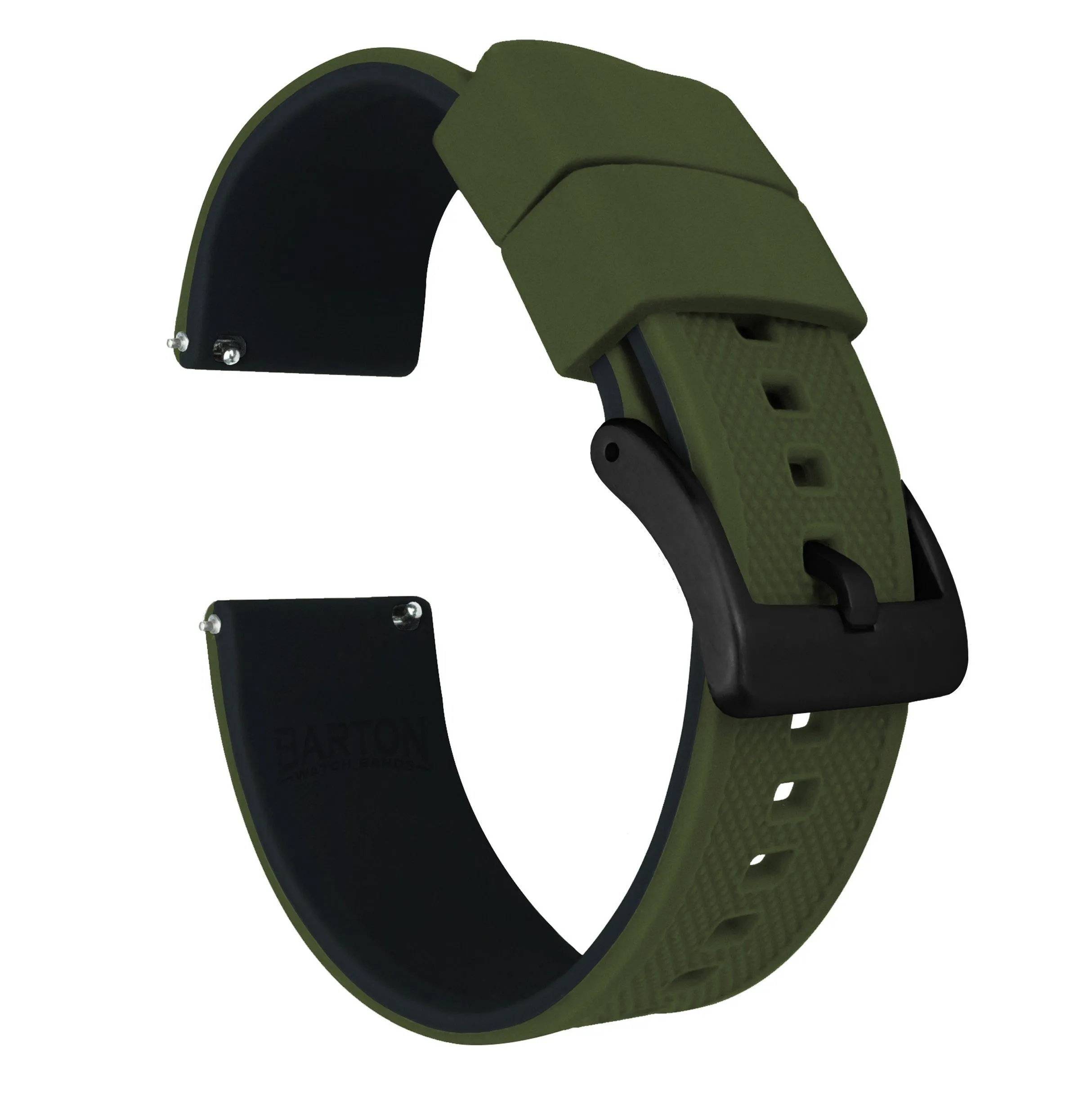 Samsung Galaxy Watch Active Elite Silicone Army Green Top Black Bottom Watch Band