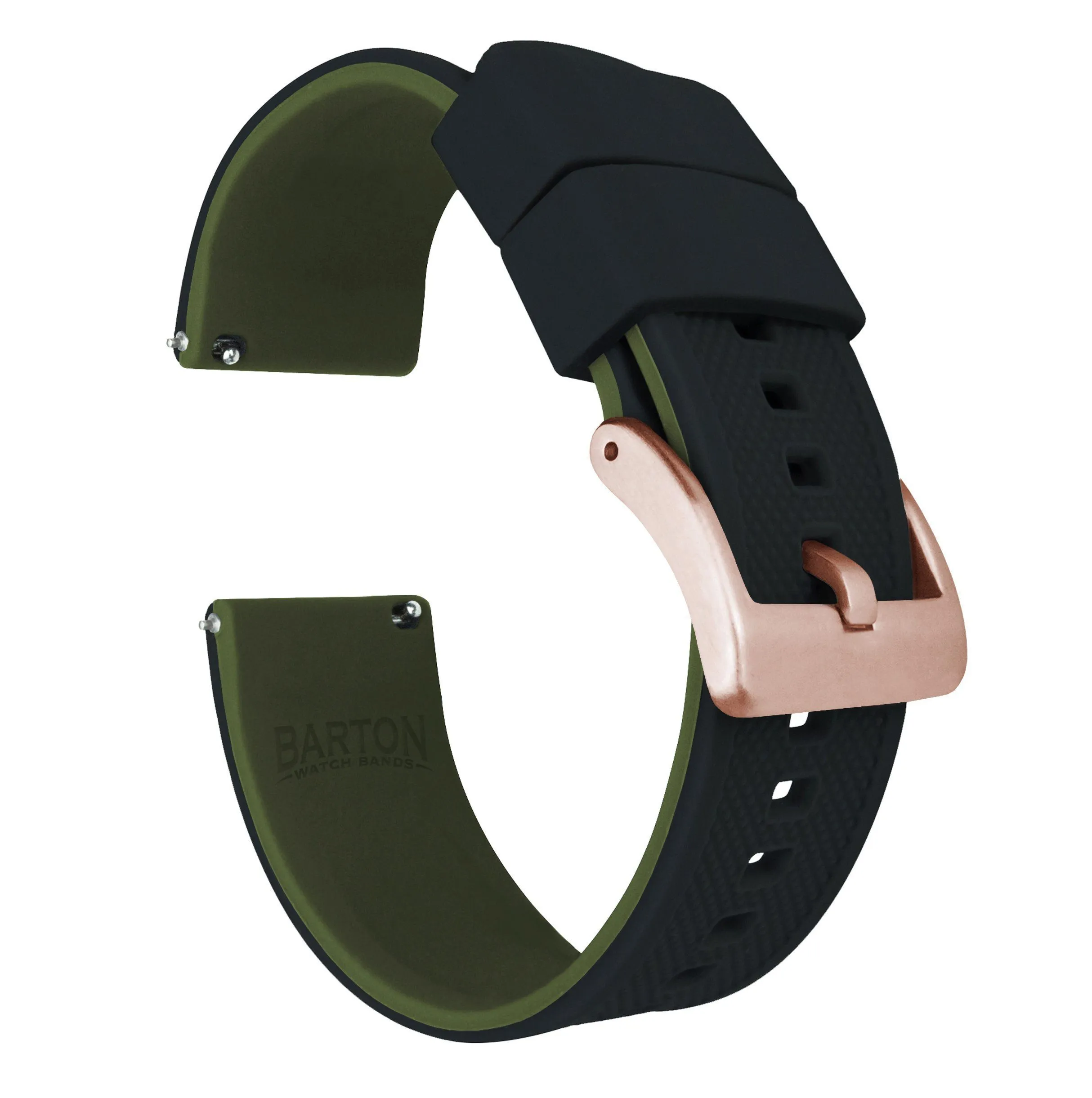 Samsung Galaxy Watch Active Elite Silicone Black Top Army Green Bottom Watch Band