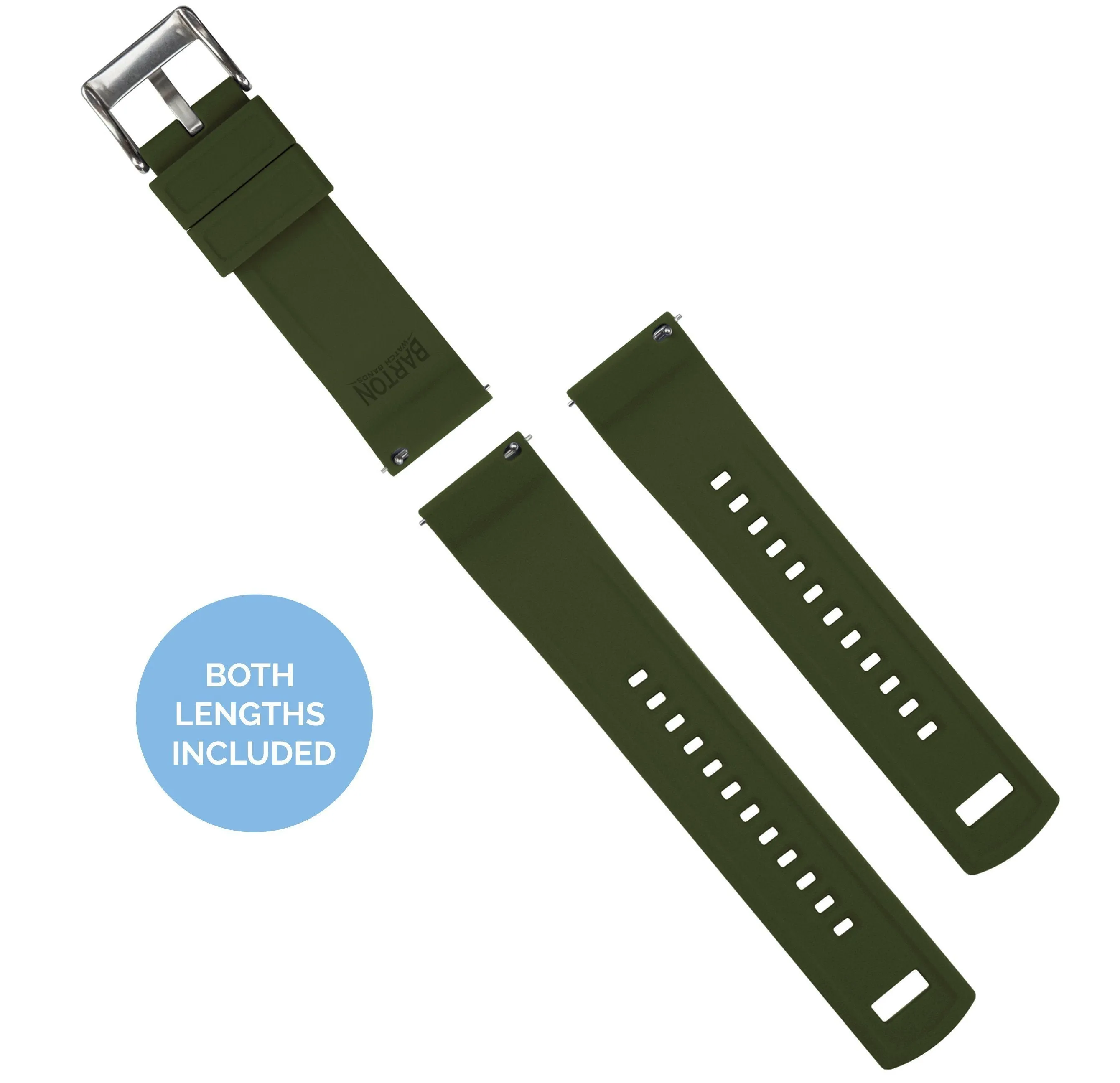 Samsung Galaxy Watch Active Elite Silicone Black Top Army Green Bottom Watch Band