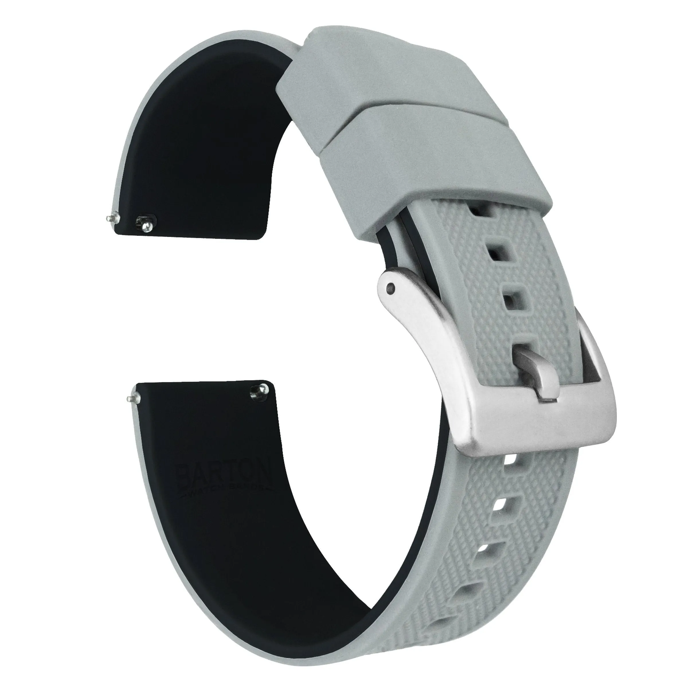 Samsung Galaxy Watch Active Elite Silicone Cool Grey Top Black Bottom Watch Band