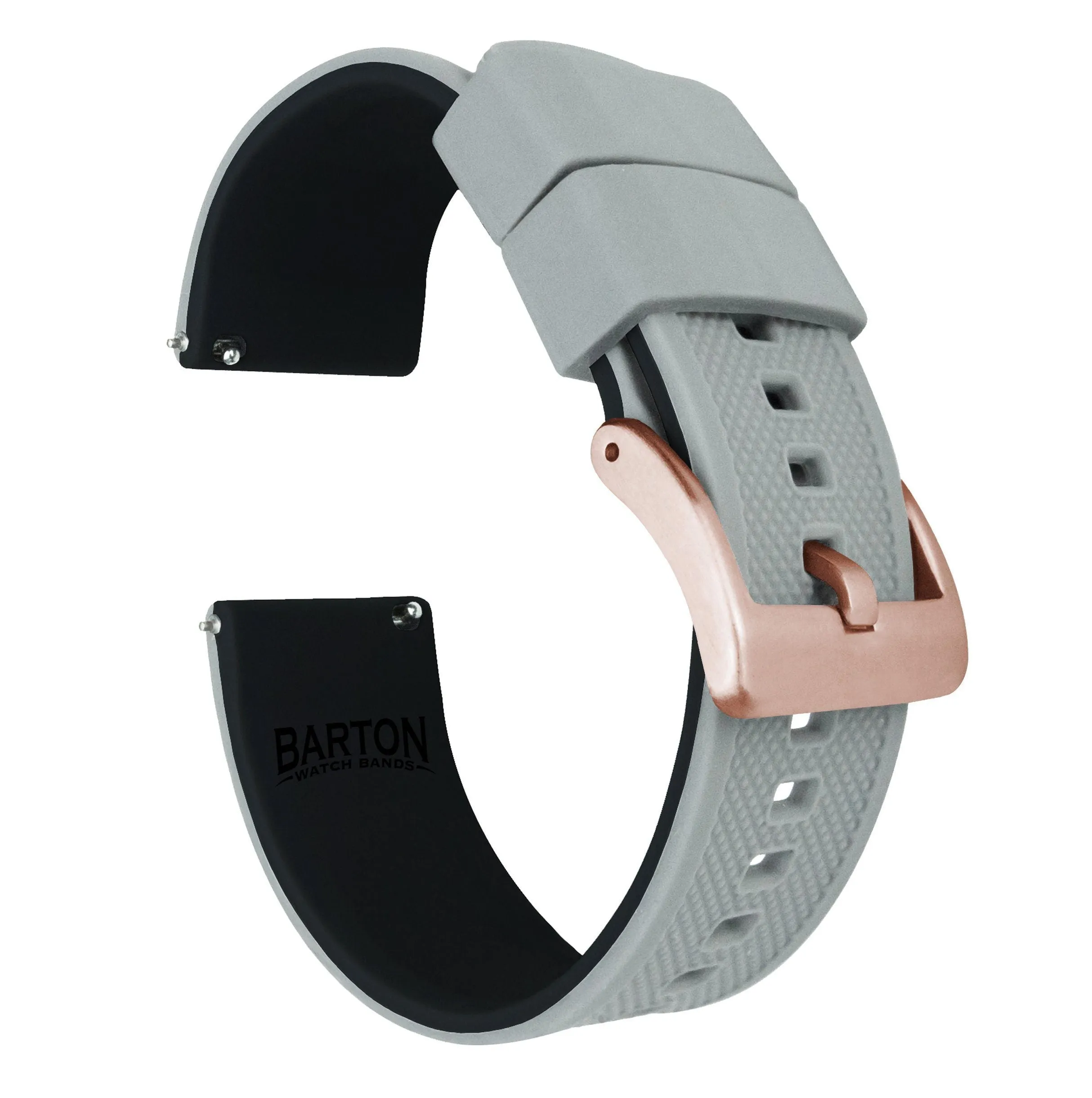Samsung Galaxy Watch Active Elite Silicone Cool Grey Top Black Bottom Watch Band