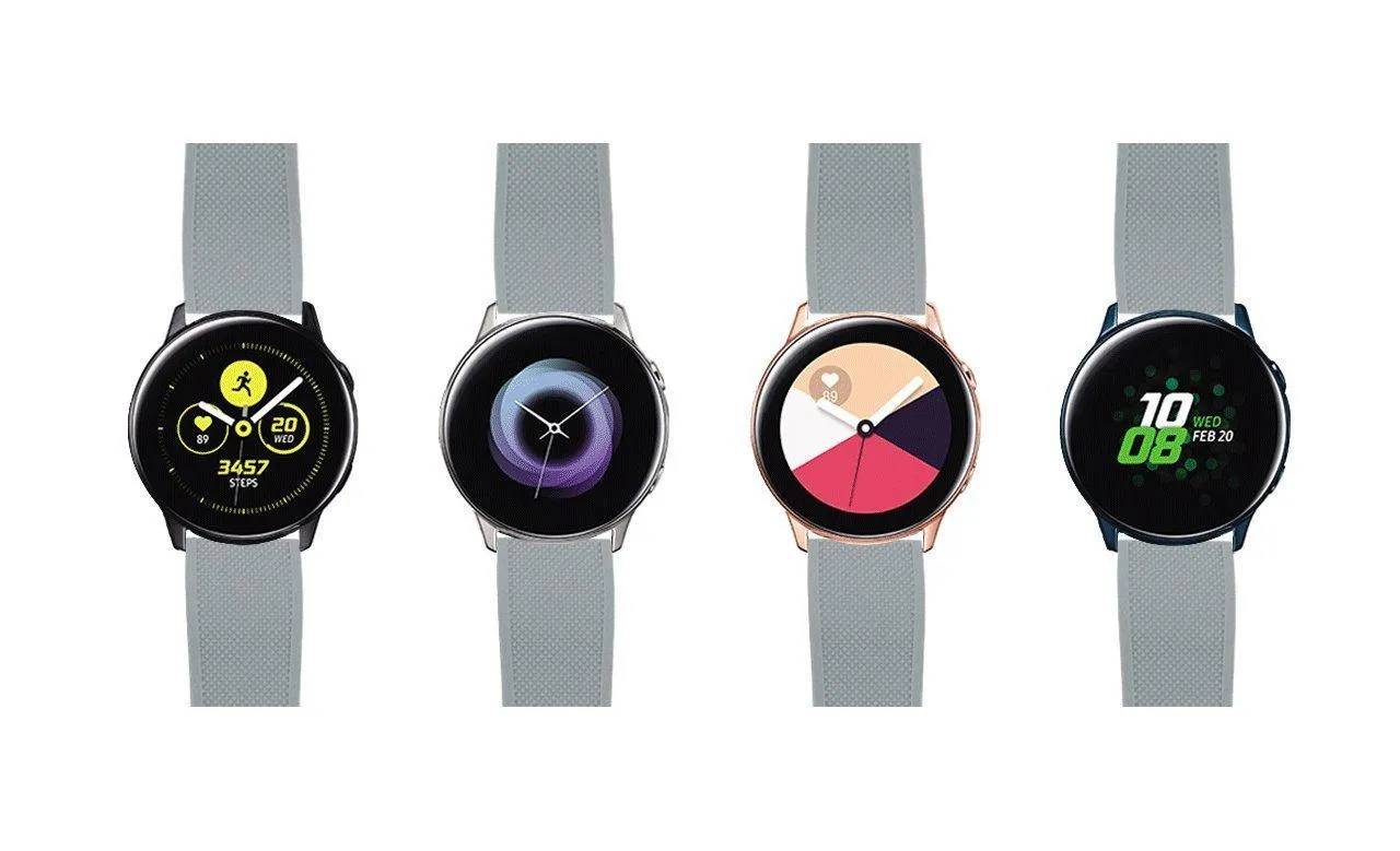 Samsung Galaxy Watch Active Elite Silicone Cool Grey Top Black Bottom Watch Band