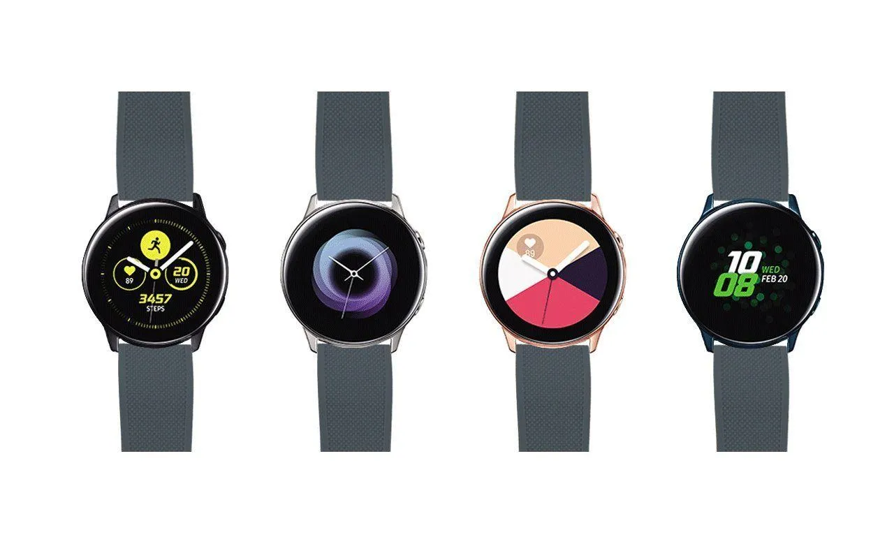 Samsung Galaxy Watch Active Elite Silicone Smoke Grey Top Black Bottom Watch Band