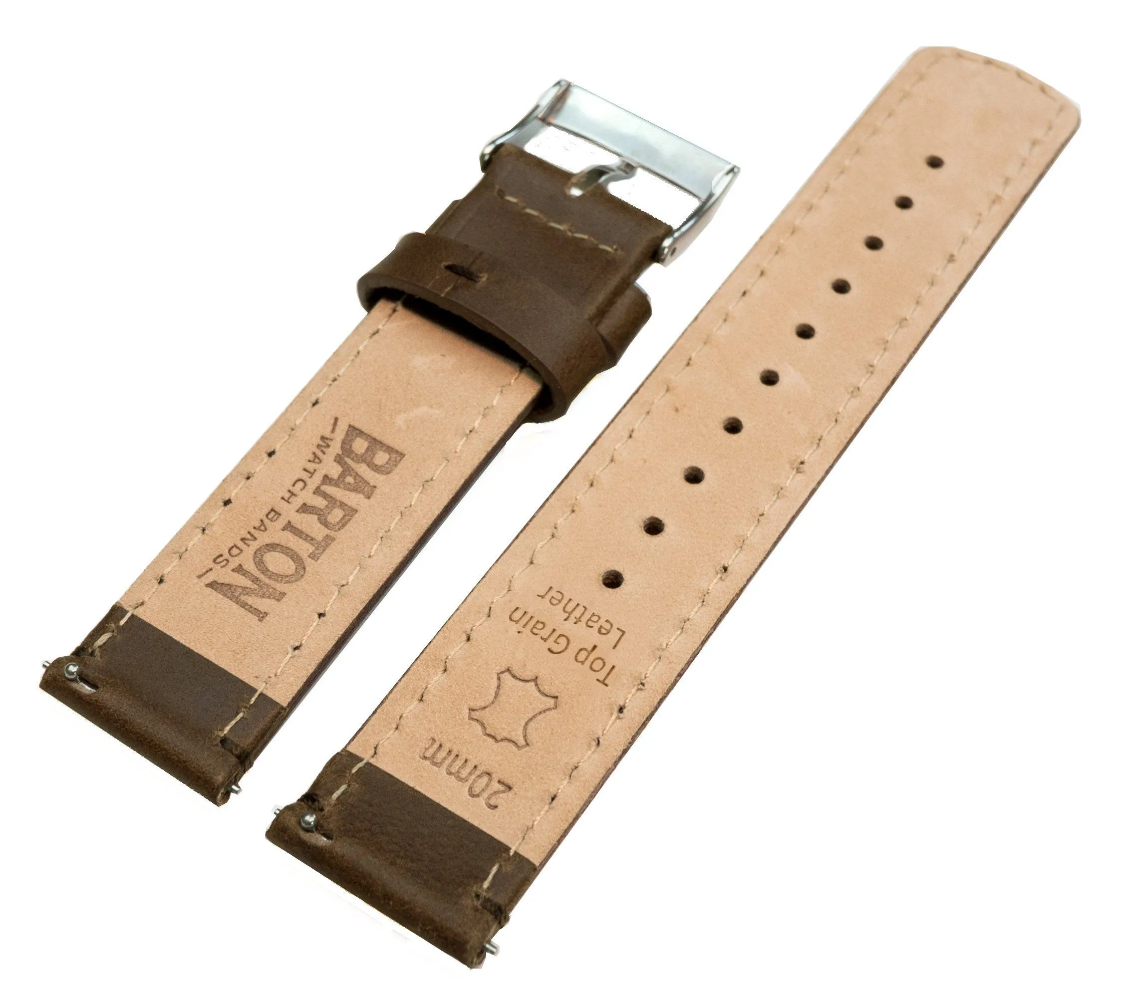Samsung Galaxy Watch Active Saddle Brown Leather Stitching Watch Band