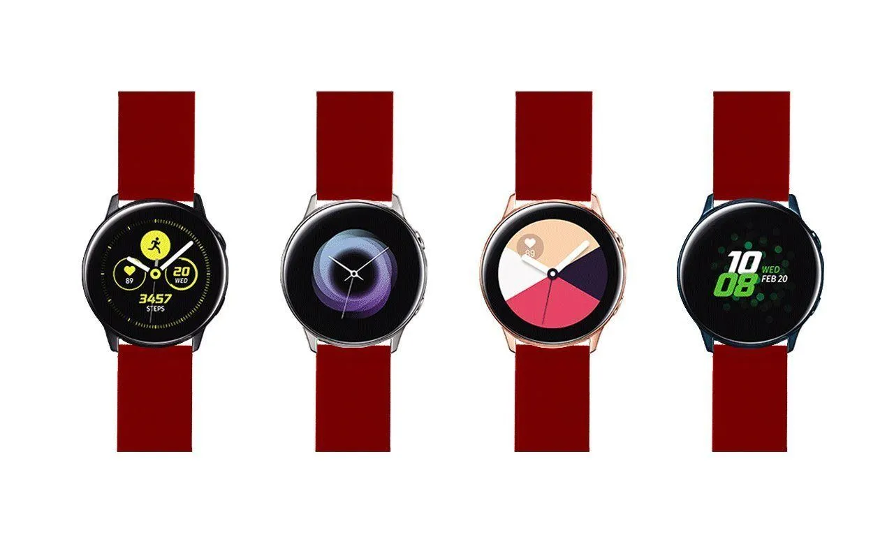 Samsung Galaxy Watch Active Silicone Crimson Red Watch Band