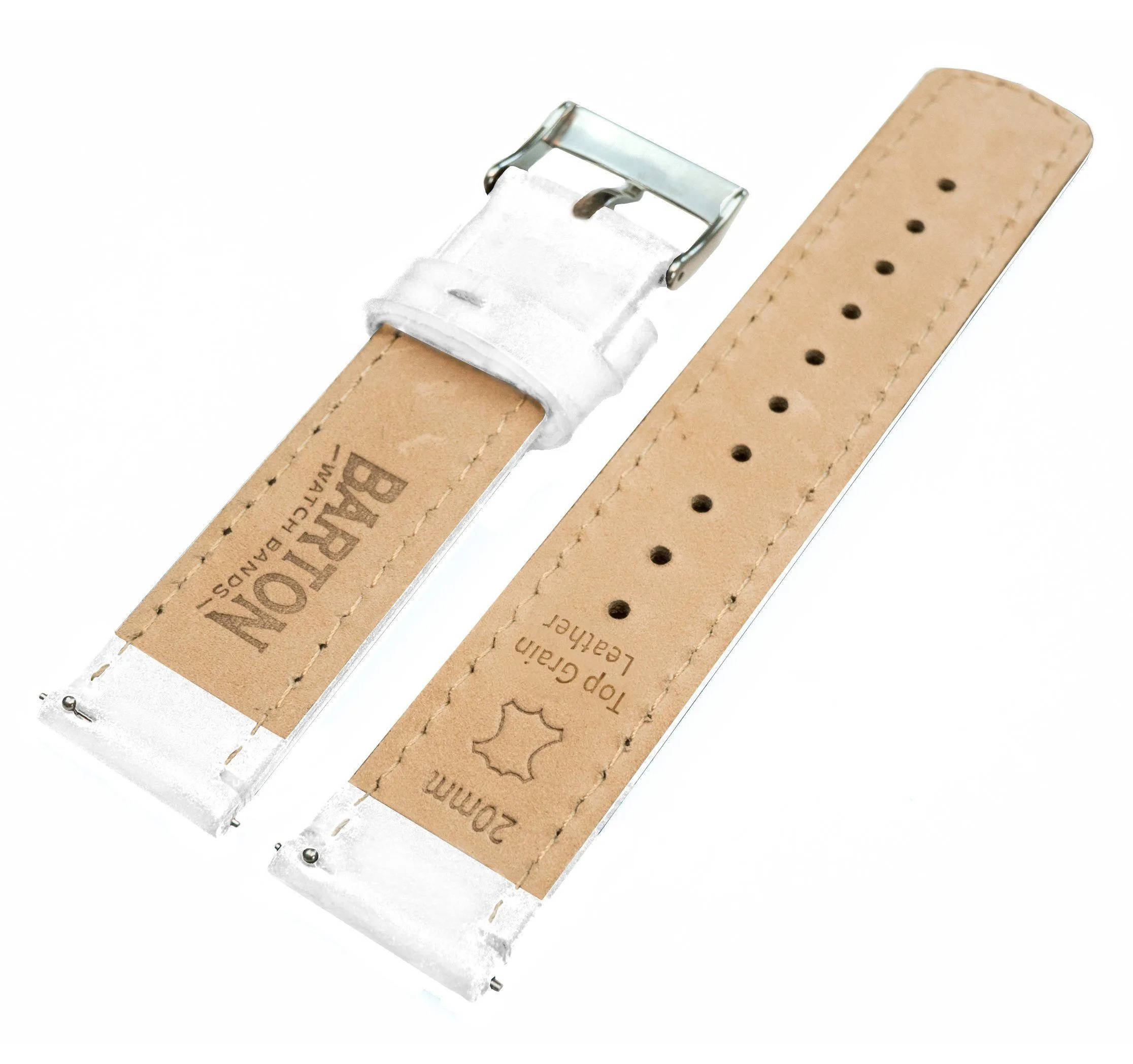 Samsung Galaxy Watch Active White Leather Stitching Watch Band