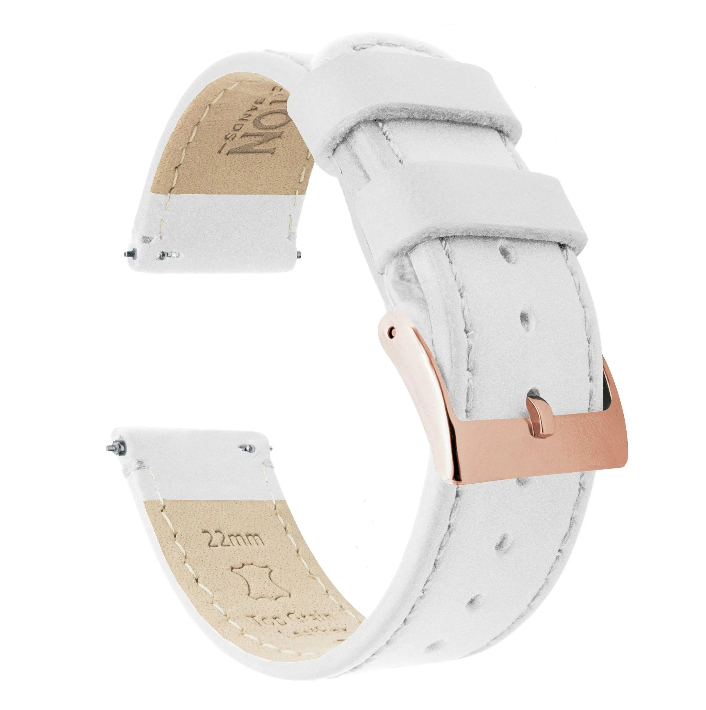 Samsung Galaxy Watch Active White Leather Stitching Watch Band