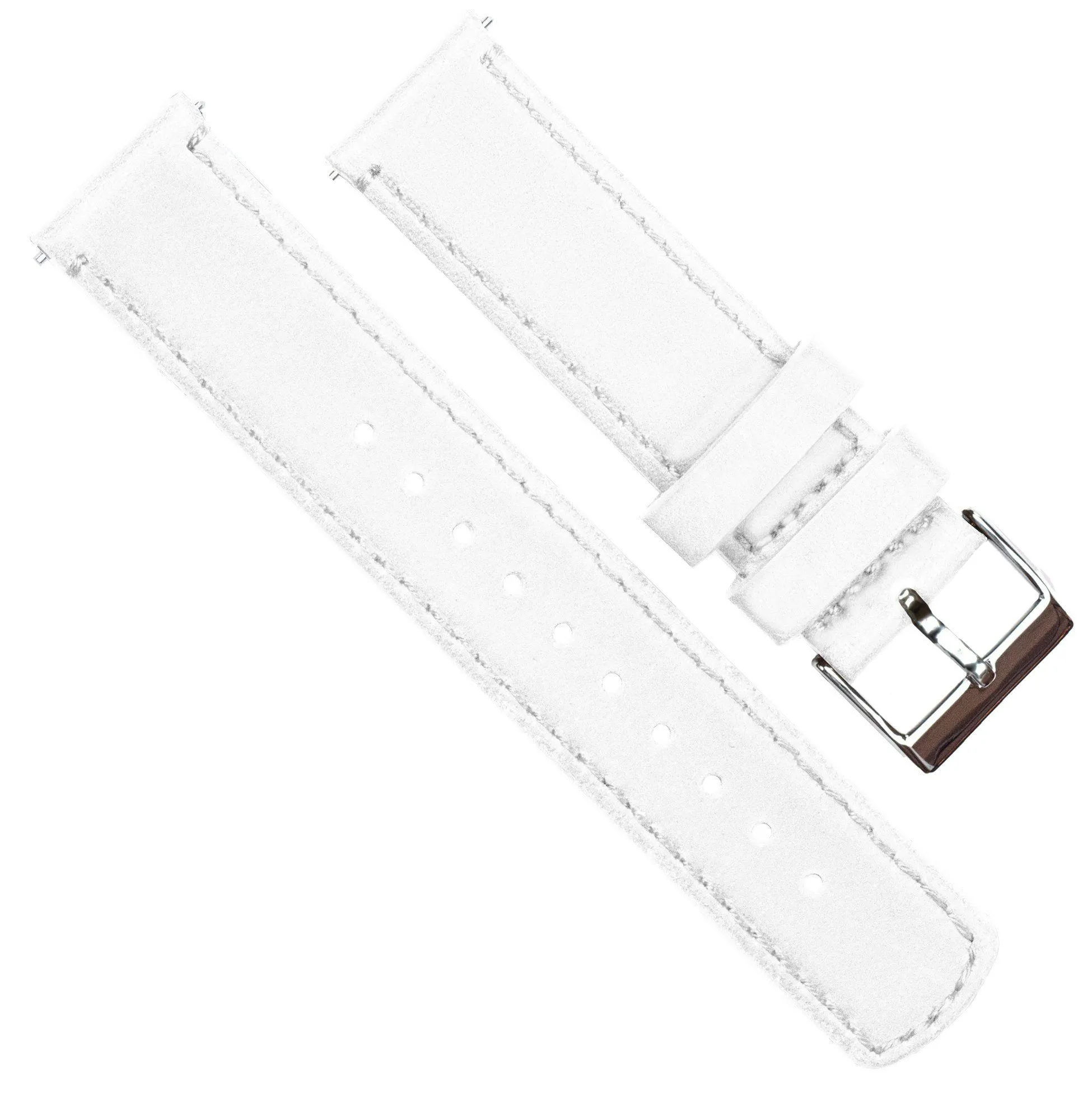 Samsung Galaxy Watch Active White Leather Stitching Watch Band