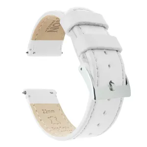 Samsung Galaxy Watch Active White Leather Stitching Watch Band