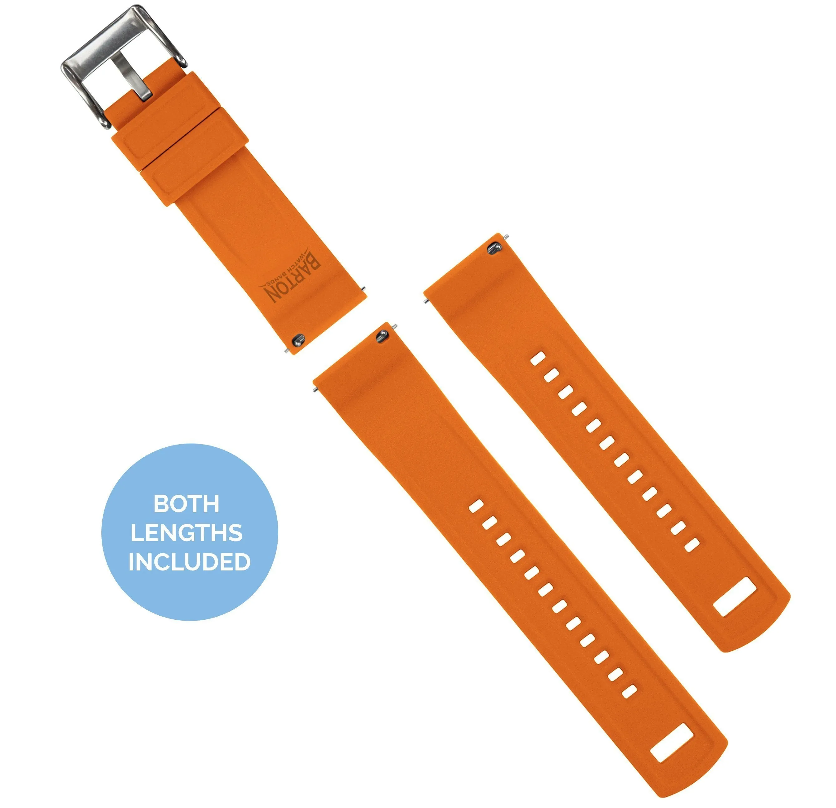 Samsung Galaxy Watch Elite Silicone Black Top Pumpkin Orange Bottom Watch Band