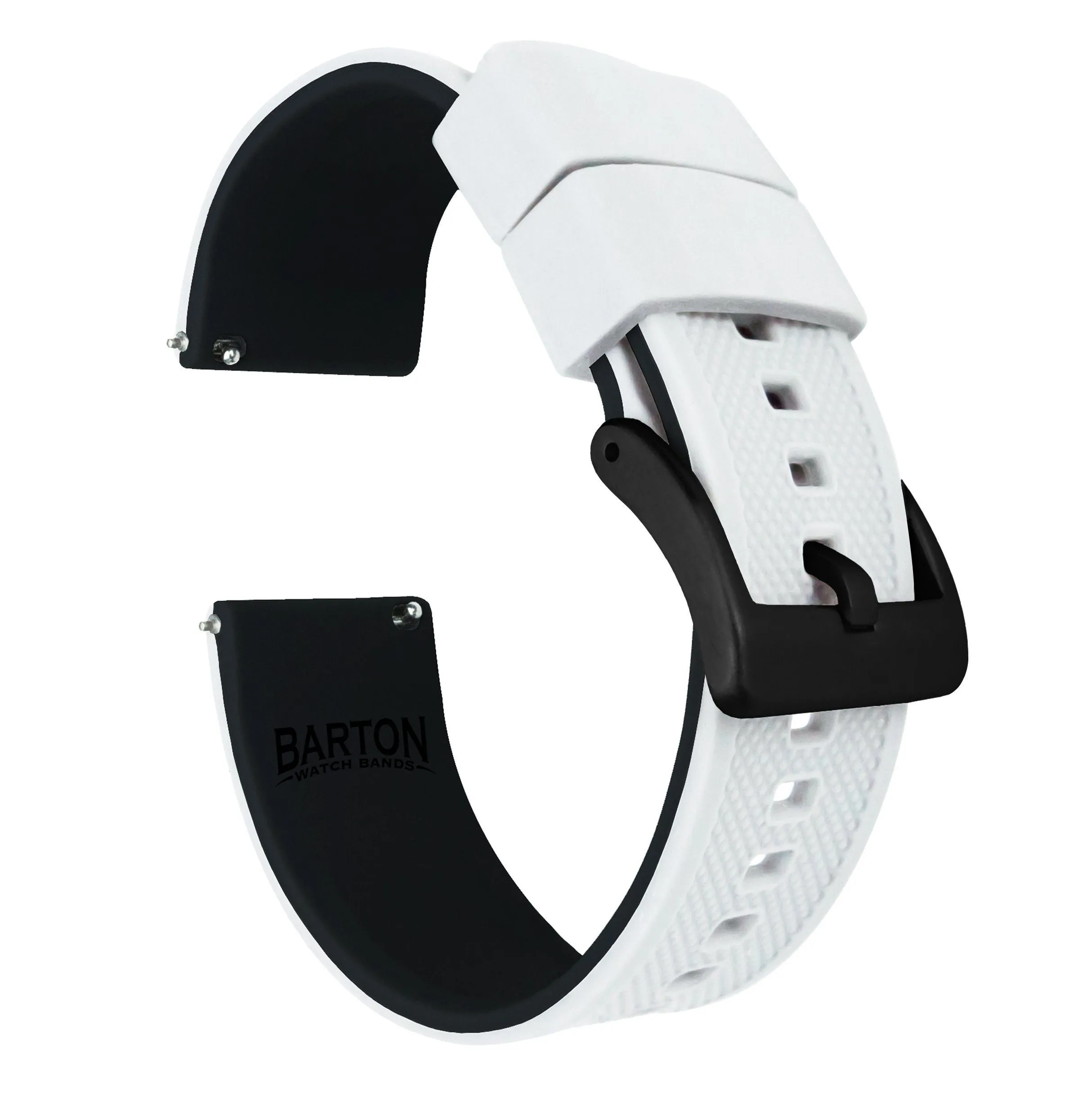 Samsung Galaxy Watch Elite Silicone White Top Black Bottom Watch Band