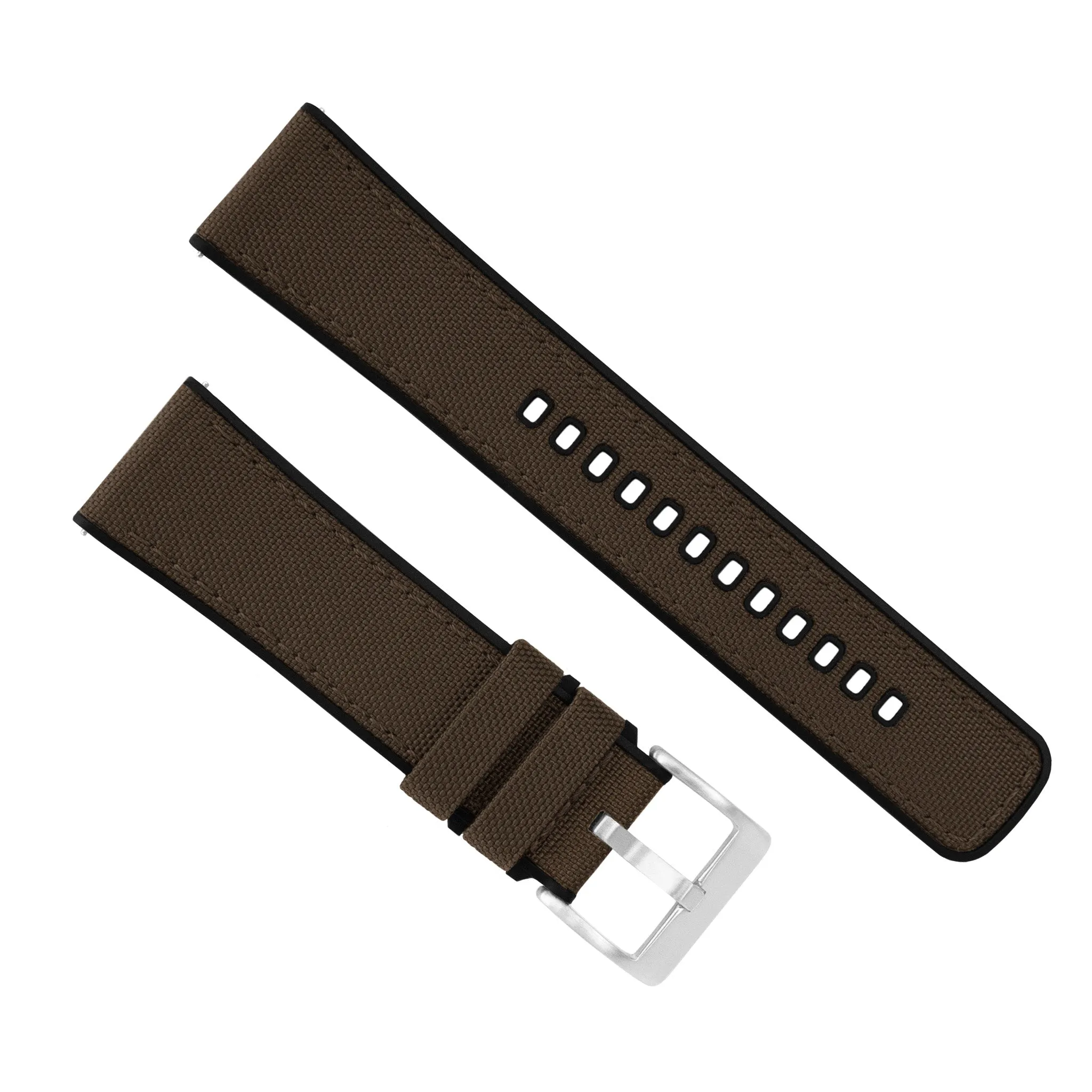 Samsung Galaxy Watch3 Cordrua Fabric Silicone Hybrid Chocolate Brown Watch Band