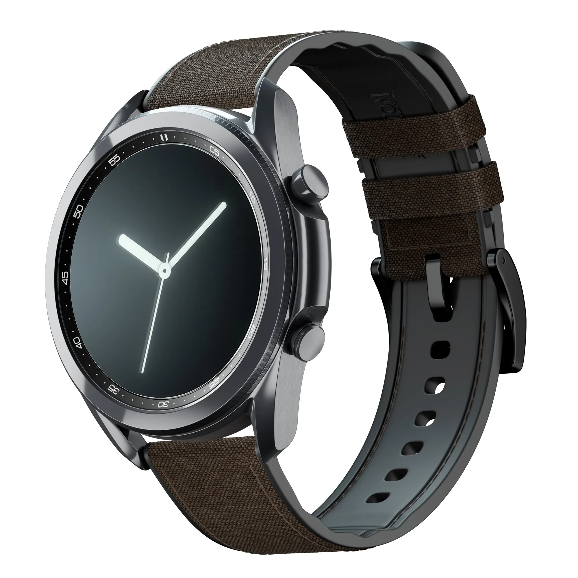 Samsung Galaxy Watch3 Cordrua Fabric Silicone Hybrid Chocolate Brown Watch Band