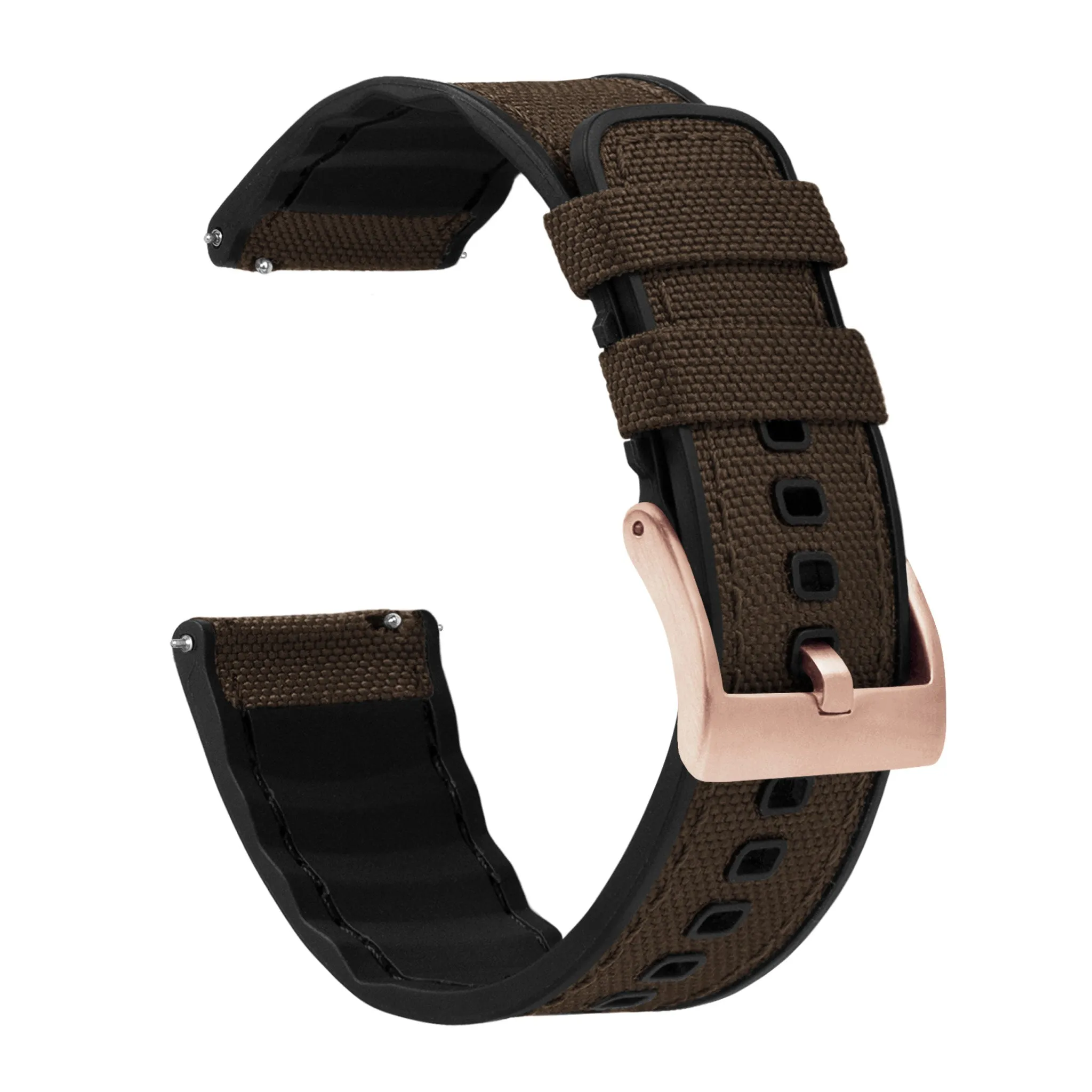 Samsung Galaxy Watch3 Cordrua Fabric Silicone Hybrid Chocolate Brown Watch Band