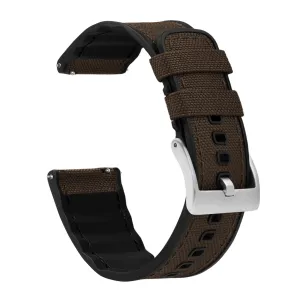 Samsung Galaxy Watch3 Cordrua Fabric Silicone Hybrid Chocolate Brown Watch Band