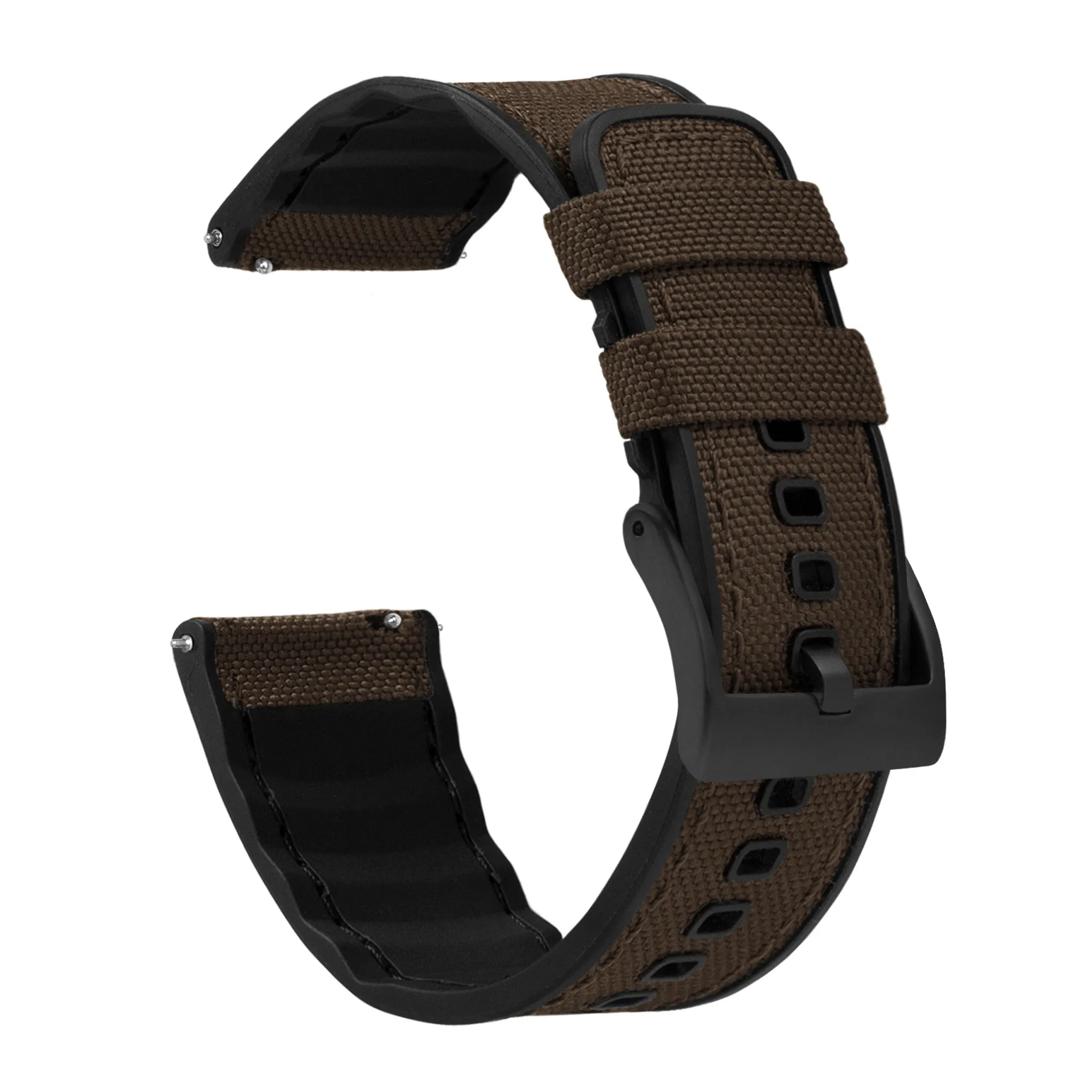 Samsung Galaxy Watch3 Cordrua Fabric Silicone Hybrid Chocolate Brown Watch Band