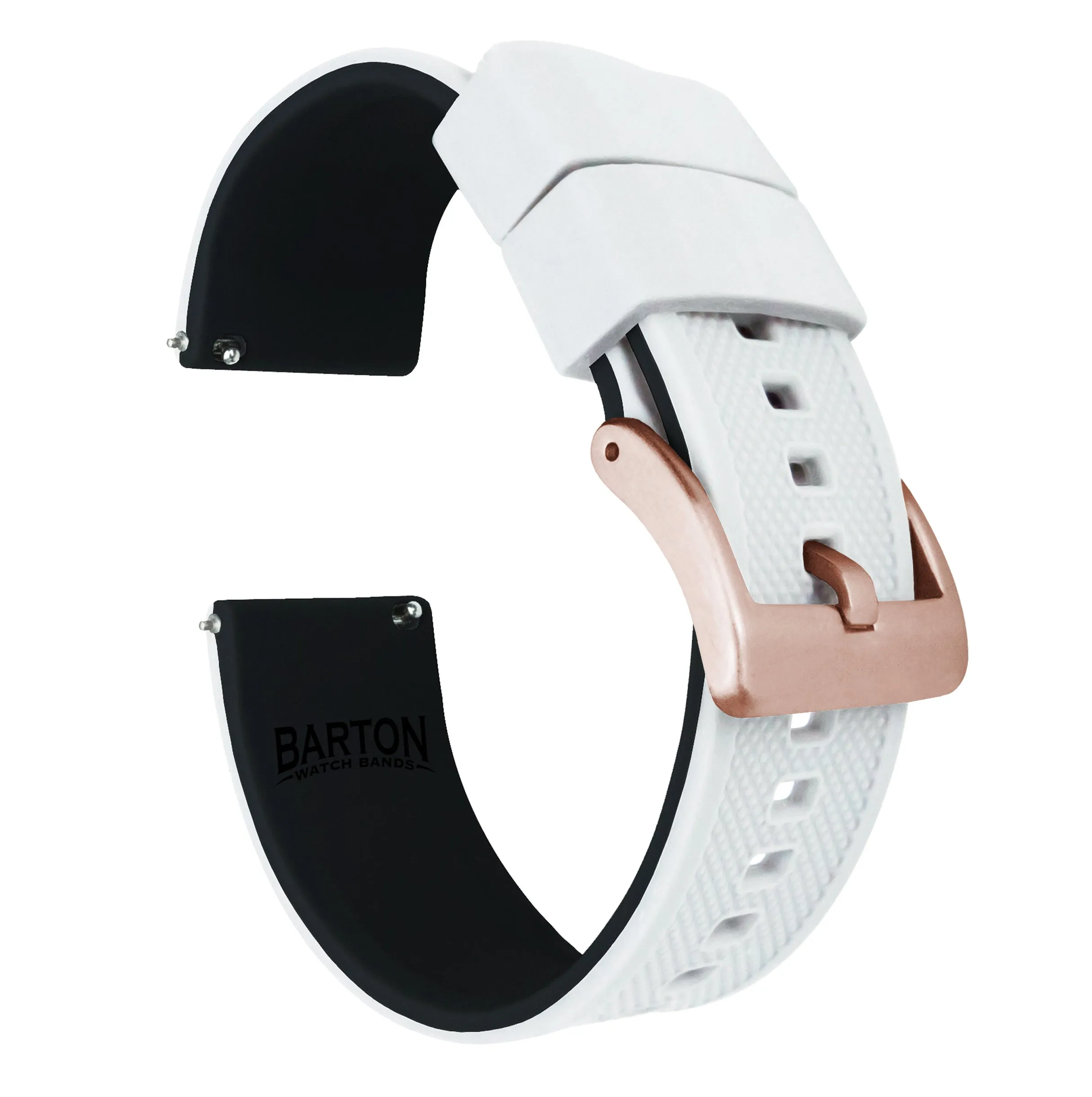 Samsung Galaxy Watch3 Elite Silicone White Top Black Bottom Watch Band