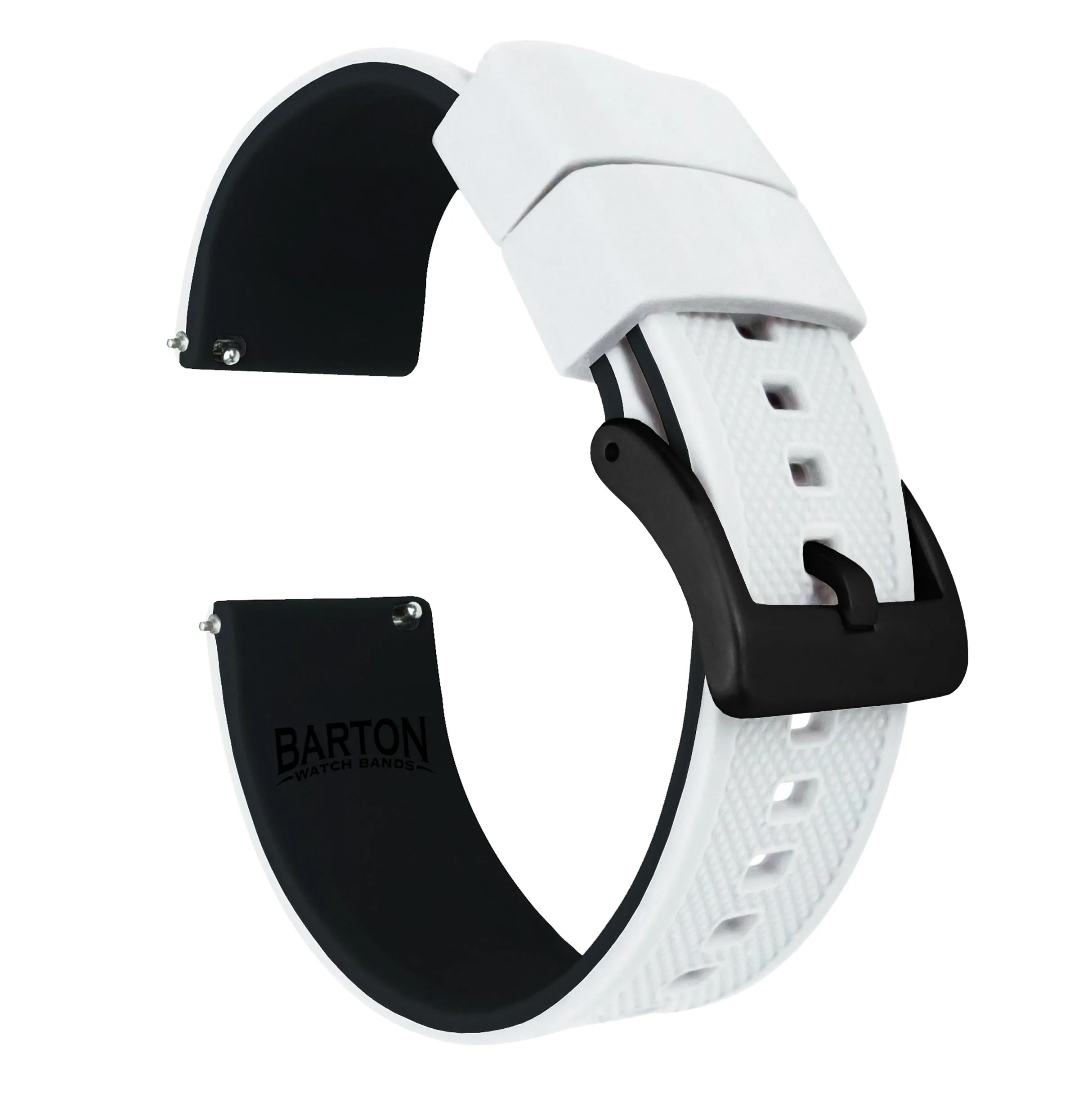 Samsung Galaxy Watch3 Elite Silicone White Top Black Bottom Watch Band
