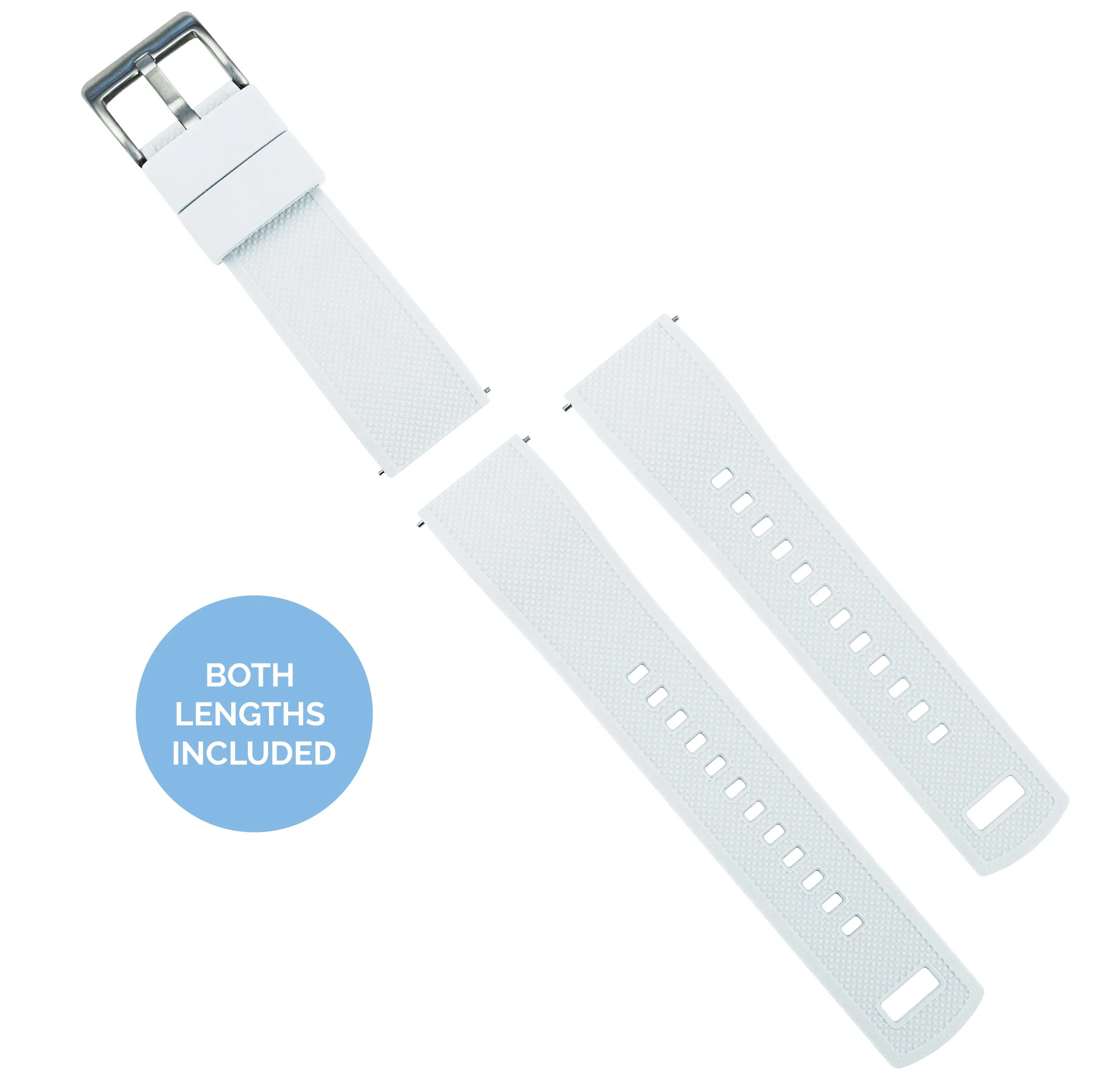 Samsung Galaxy Watch3 Elite Silicone White Top Black Bottom Watch Band