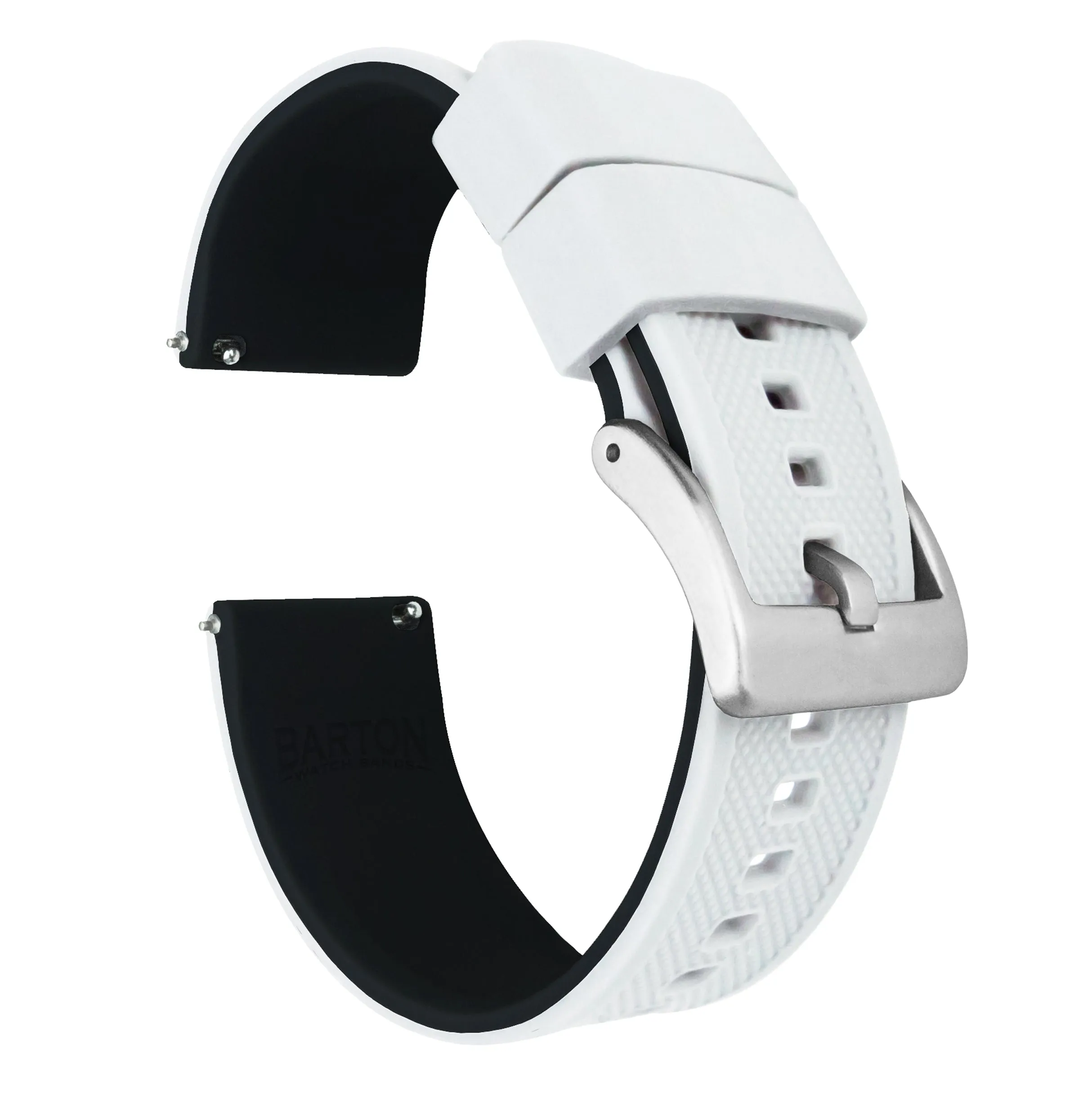Samsung Galaxy Watch3 Elite Silicone White Top Black Bottom Watch Band