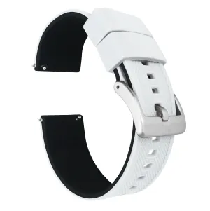 Samsung Galaxy Watch3 Elite Silicone White Top Black Bottom Watch Band
