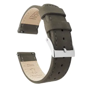 Samsung Galaxy Watch3 Espresso Brown Leather Stitching Watch Band