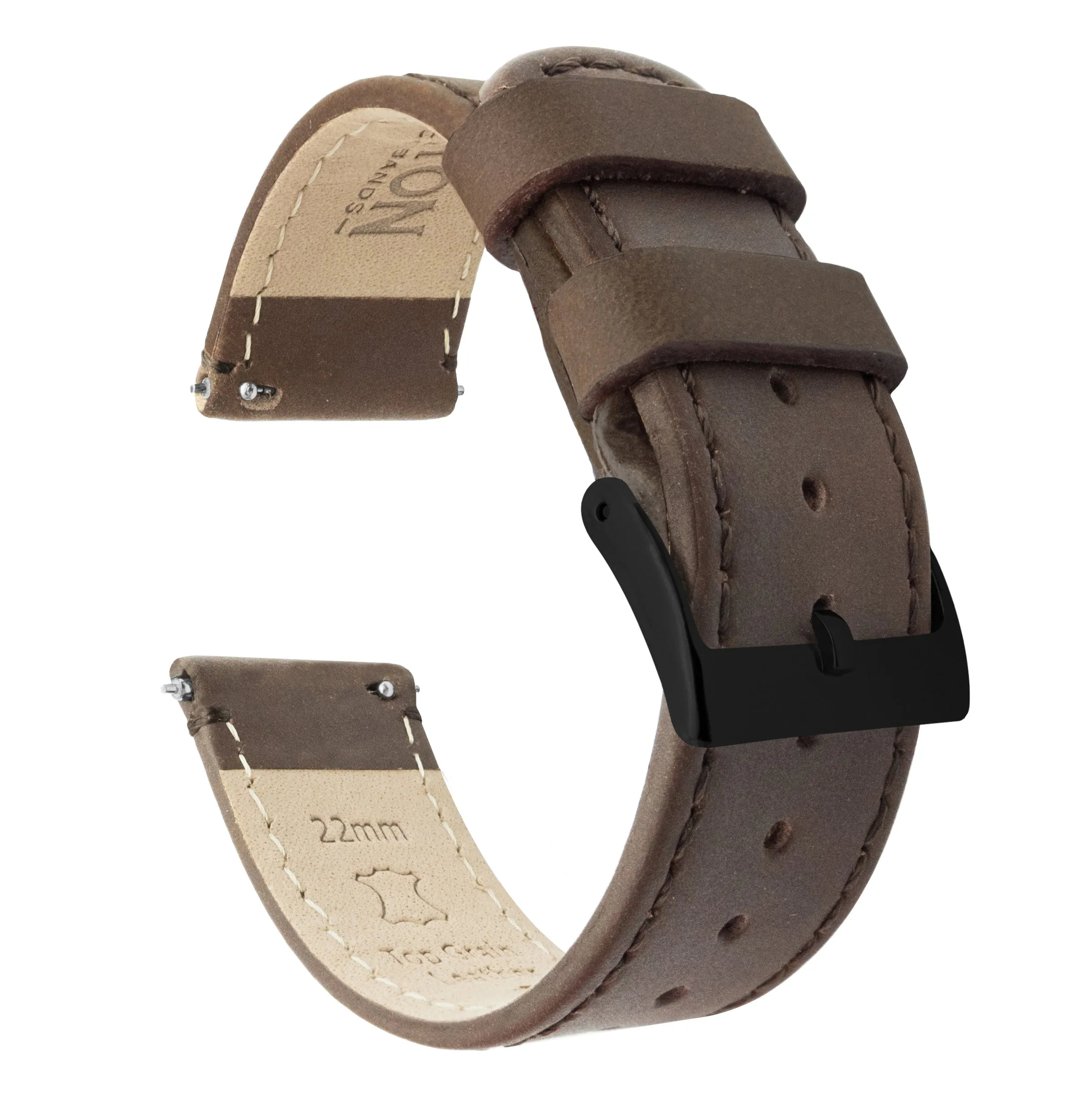 Samsung Galaxy Watch3 Saddle Brown Leather Stitching Watch Band