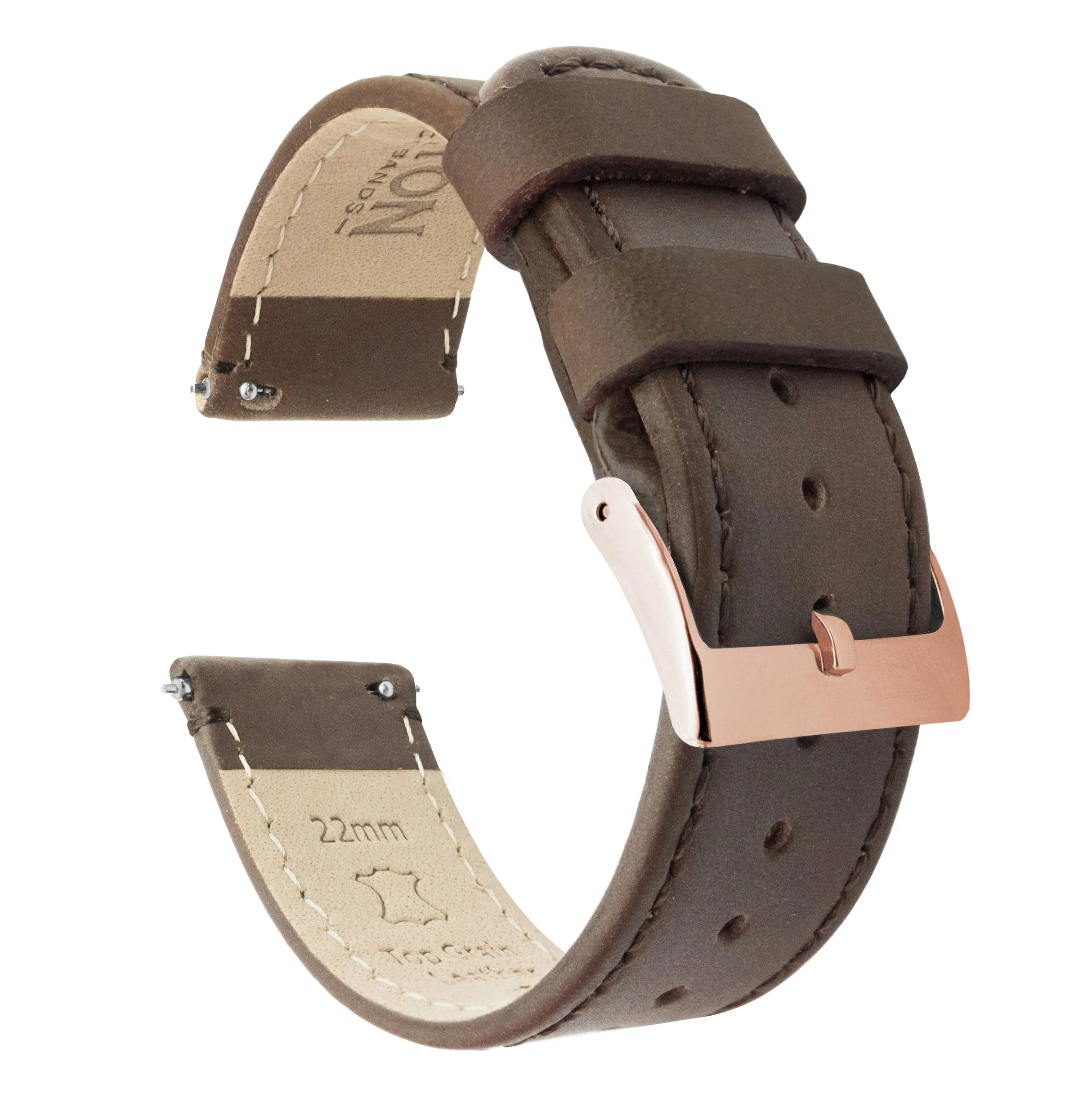Samsung Galaxy Watch3 Saddle Brown Leather Stitching Watch Band