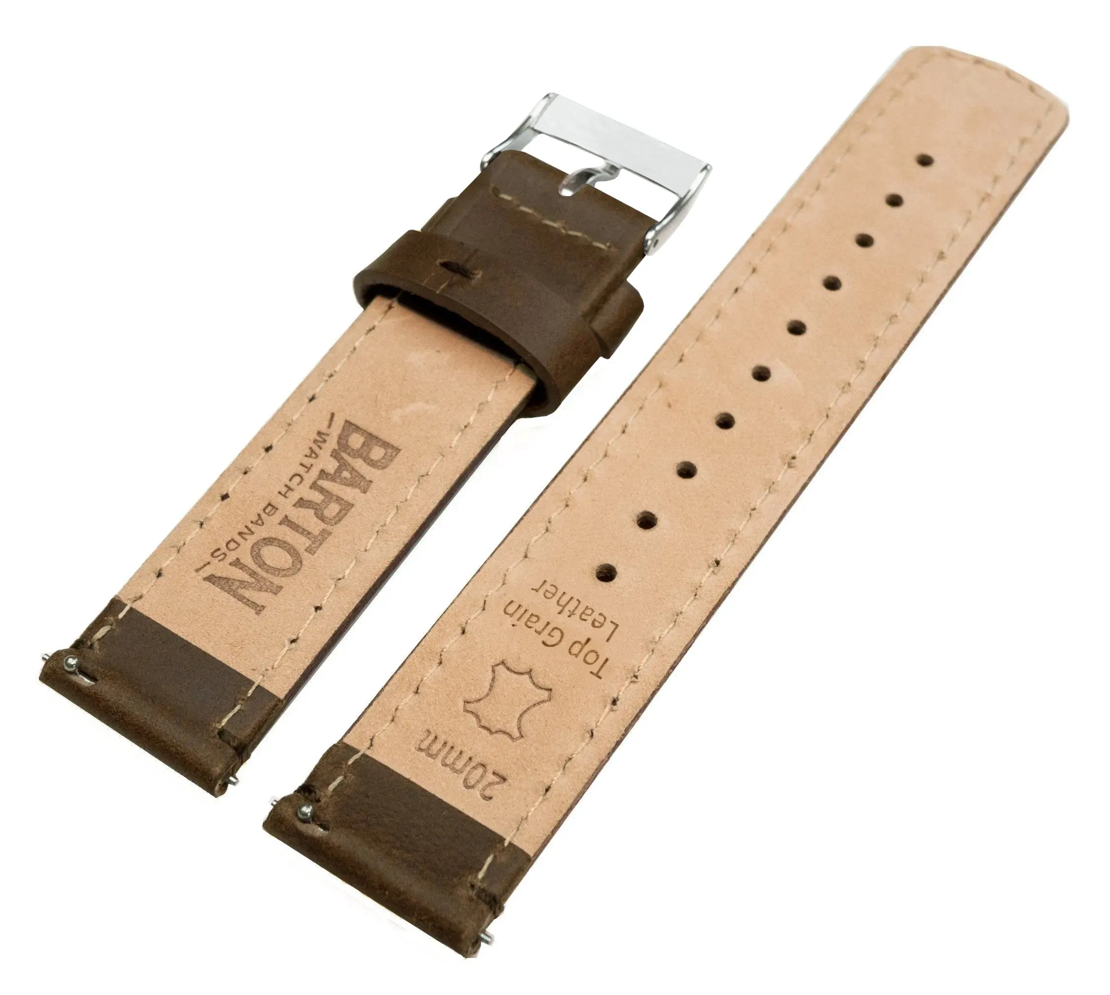 Samsung Galaxy Watch3 Saddle Brown Leather Stitching Watch Band