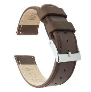 Samsung Galaxy Watch3 Saddle Brown Leather Stitching Watch Band