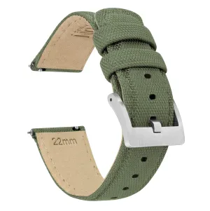 Samsung Galaxy Watch3 Sailcloth Quick Release Army Green Watch Band