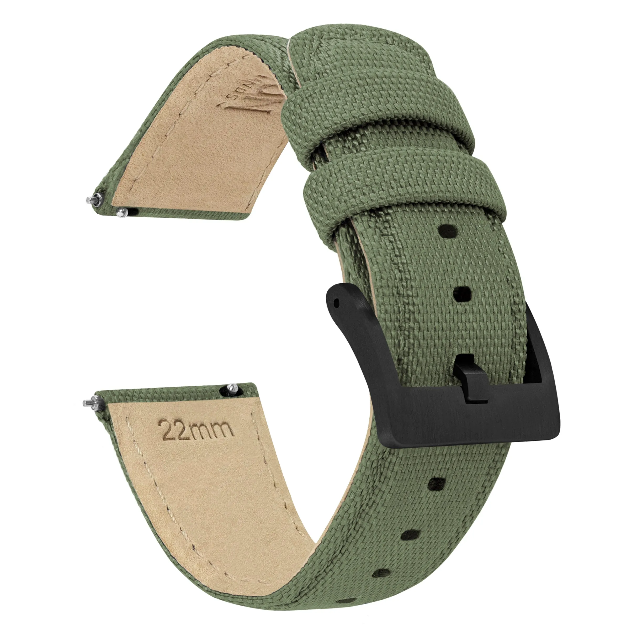 Samsung Galaxy Watch3 Sailcloth Quick Release Army Green Watch Band