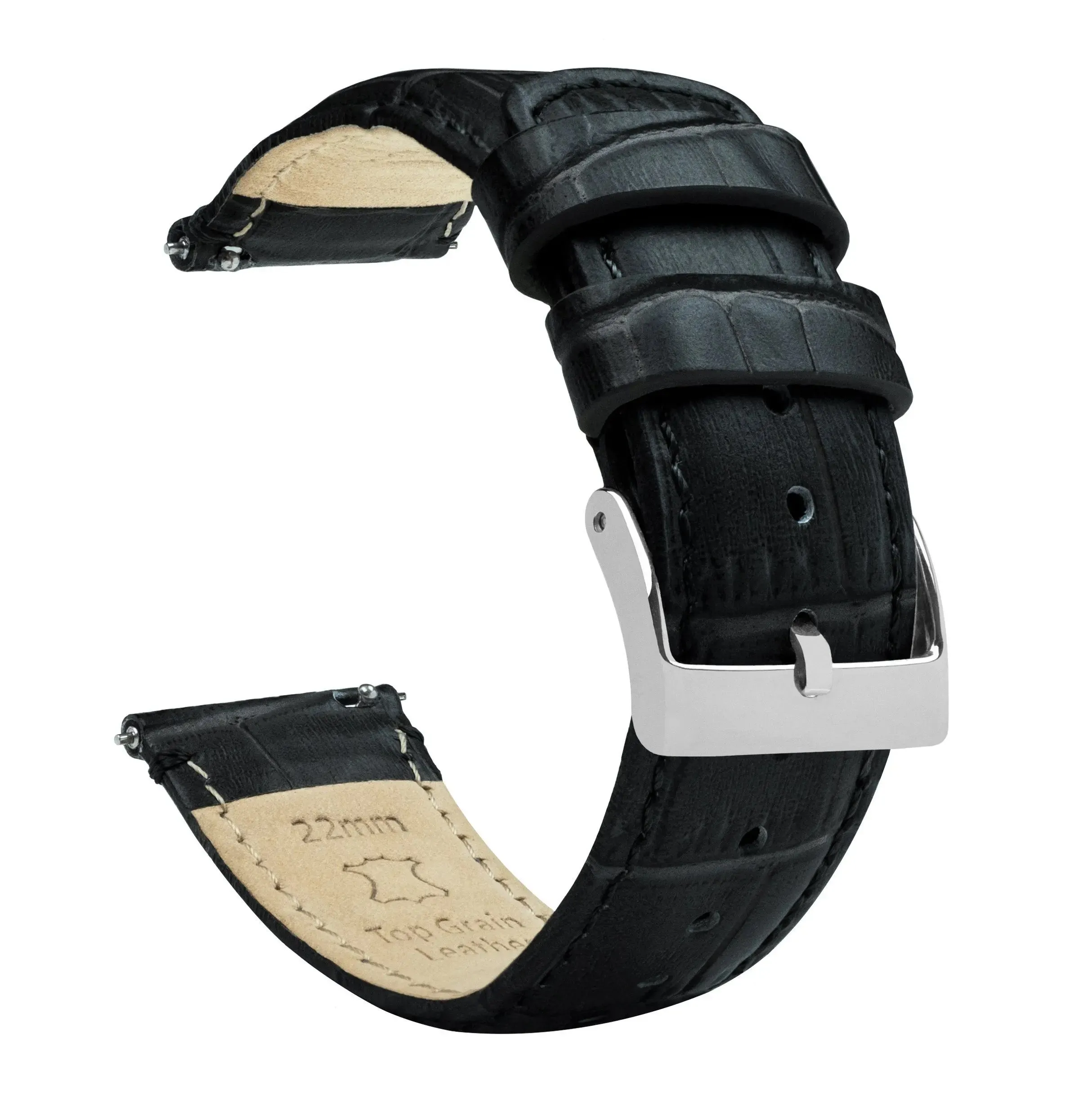 Samsung Galaxy Watch4 Black Alligator Grain Leather Watch Band