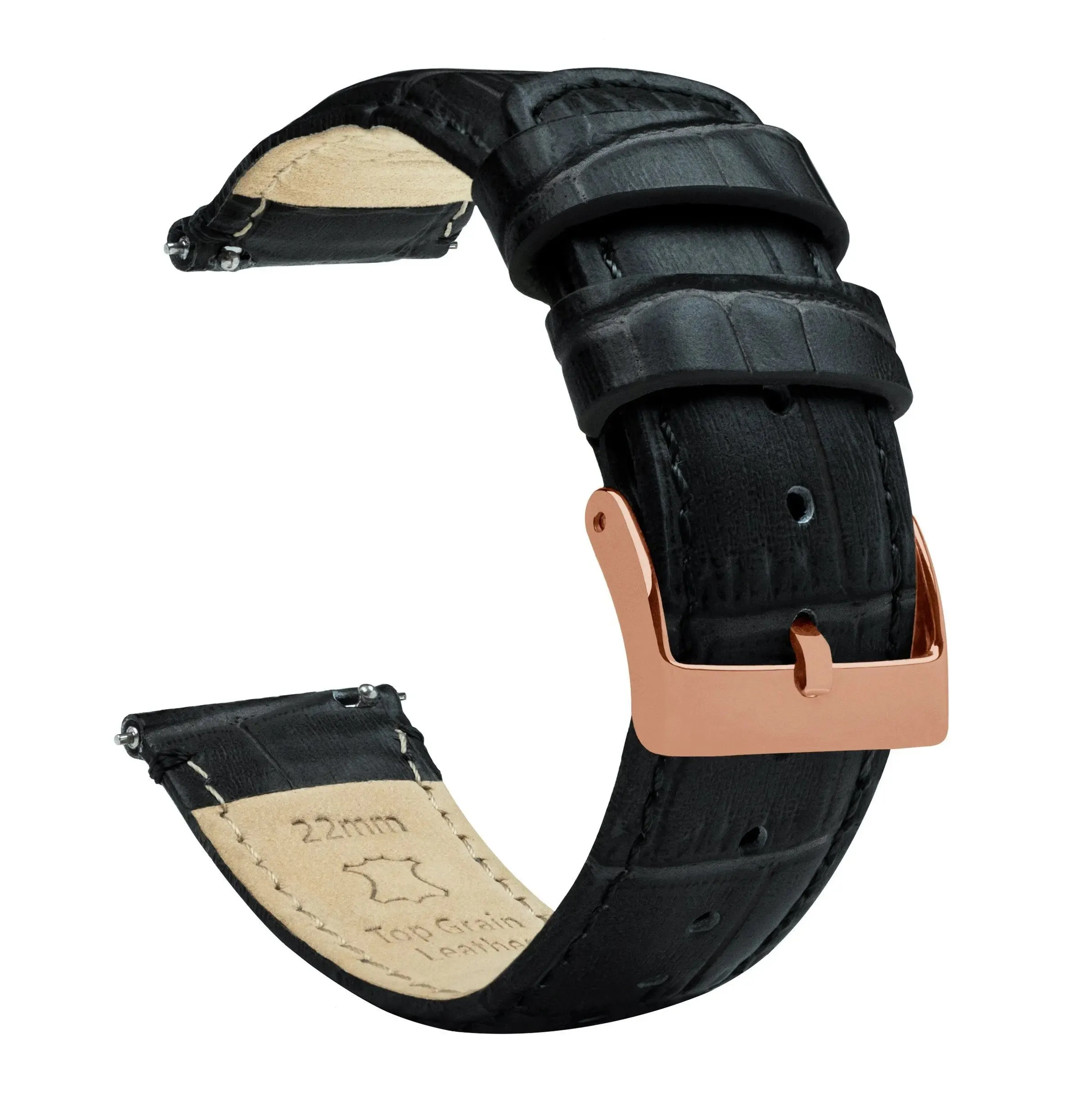 Samsung Galaxy Watch4 Black Alligator Grain Leather Watch Band
