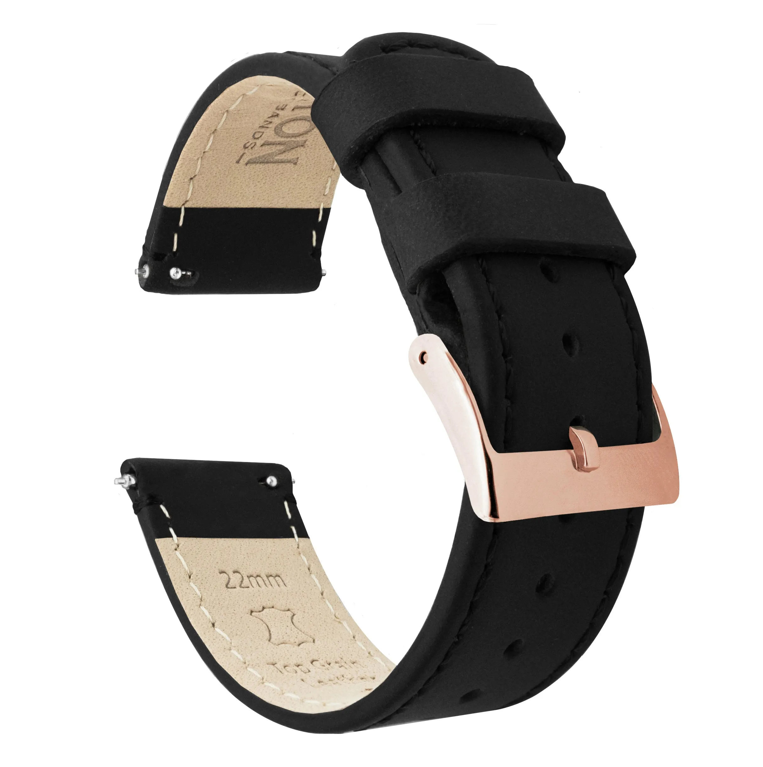 Samsung Galaxy Watch4 Black Leather Stitching Watch Band