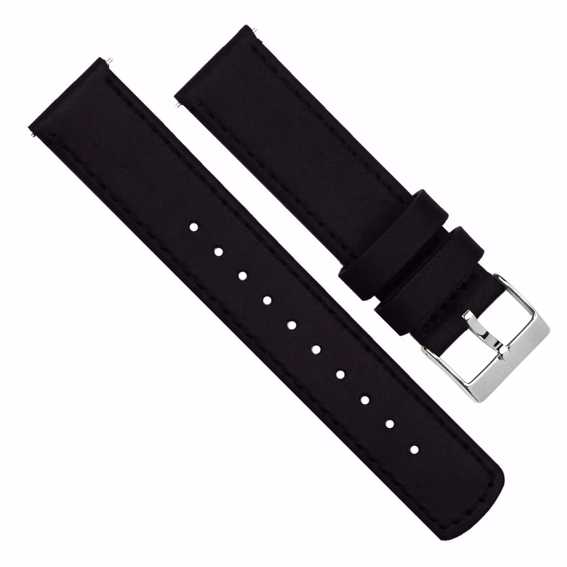 Samsung Galaxy Watch4 Black Leather Stitching Watch Band