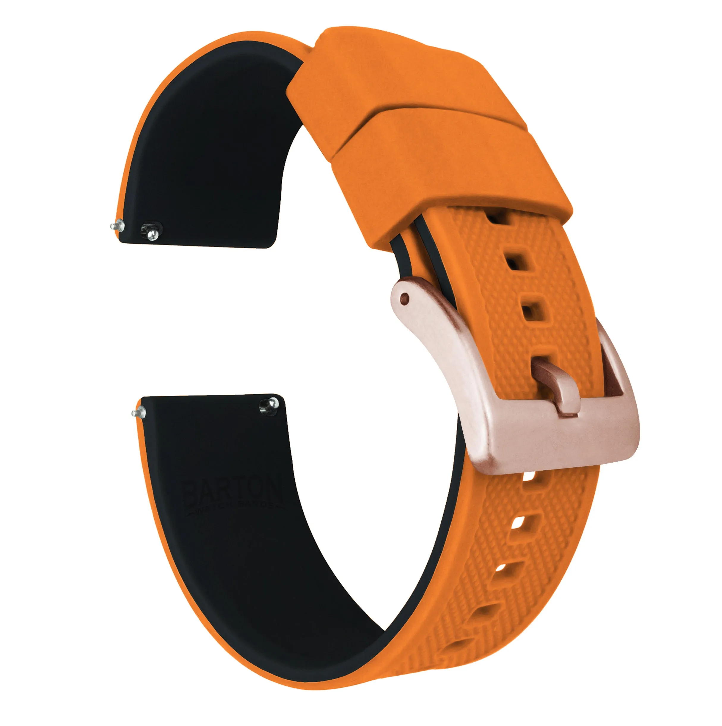 Samsung Galaxy Watch4 Elite Silicone Pumpkin Orange Top Black Bottom Watch Band