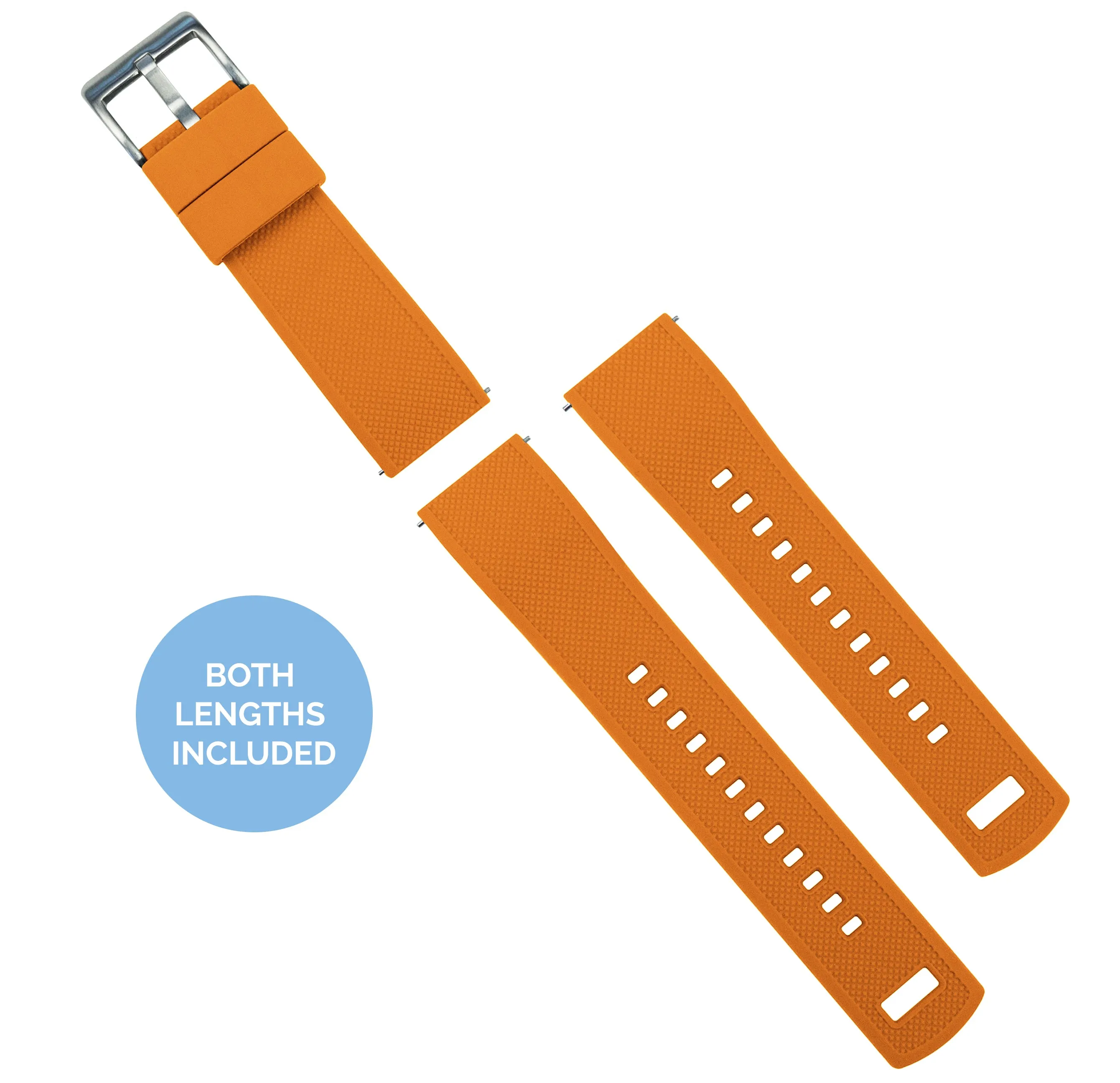 Samsung Galaxy Watch4 Elite Silicone Pumpkin Orange Top Black Bottom Watch Band