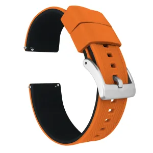 Samsung Galaxy Watch4 Elite Silicone Pumpkin Orange Top Black Bottom Watch Band