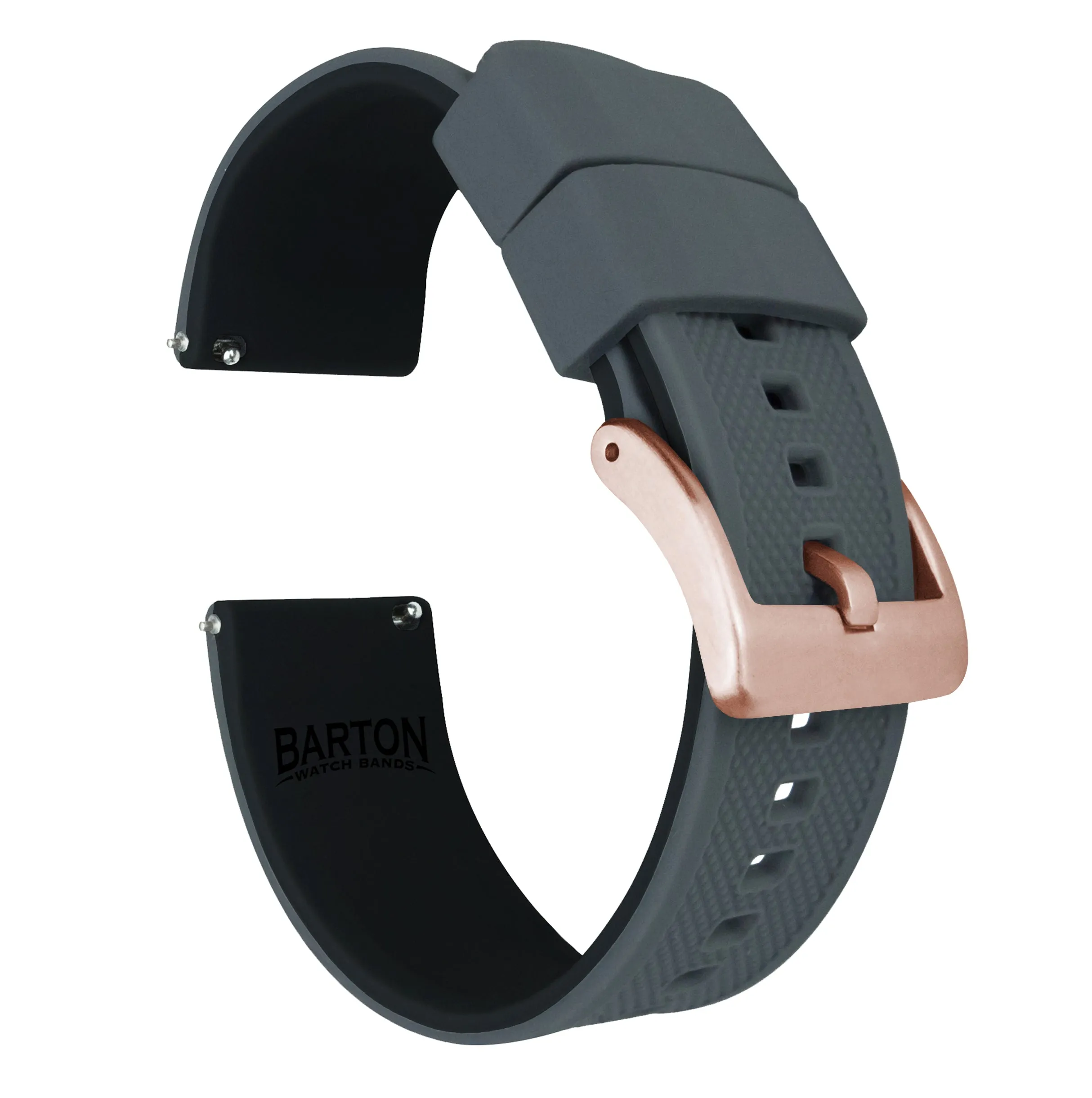 Samsung Galaxy Watch4 Elite Silicone Smoke Grey Top Black Bottom Watch Band