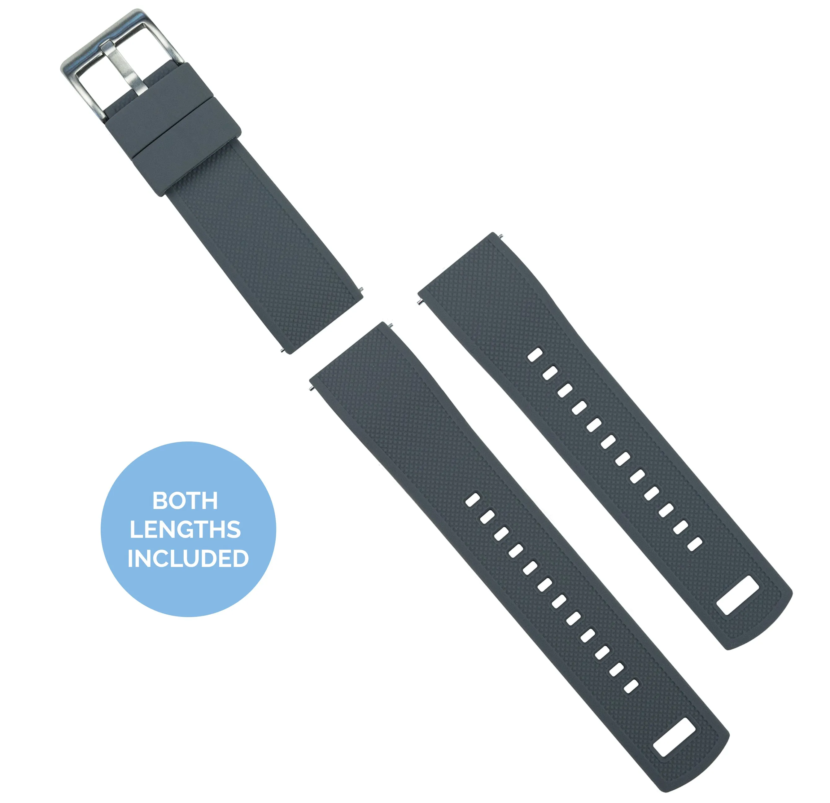 Samsung Galaxy Watch4 Elite Silicone Smoke Grey Top Black Bottom Watch Band
