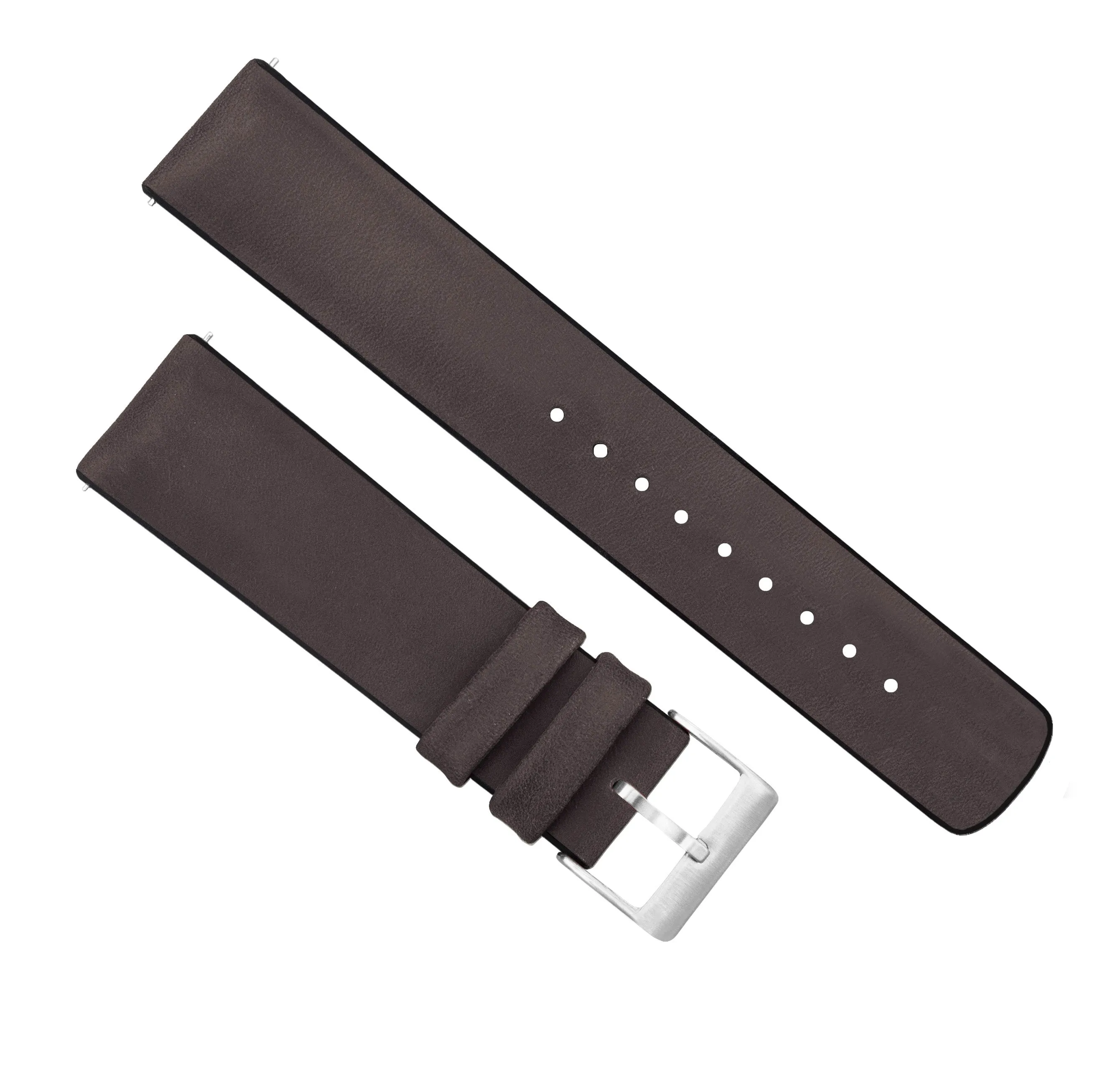 Samsung Galaxy Watch4 Leather And Rubber Hybrid Smoke Brown Watch Band