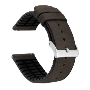 Samsung Galaxy Watch4 Leather And Rubber Hybrid Smoke Brown Watch Band