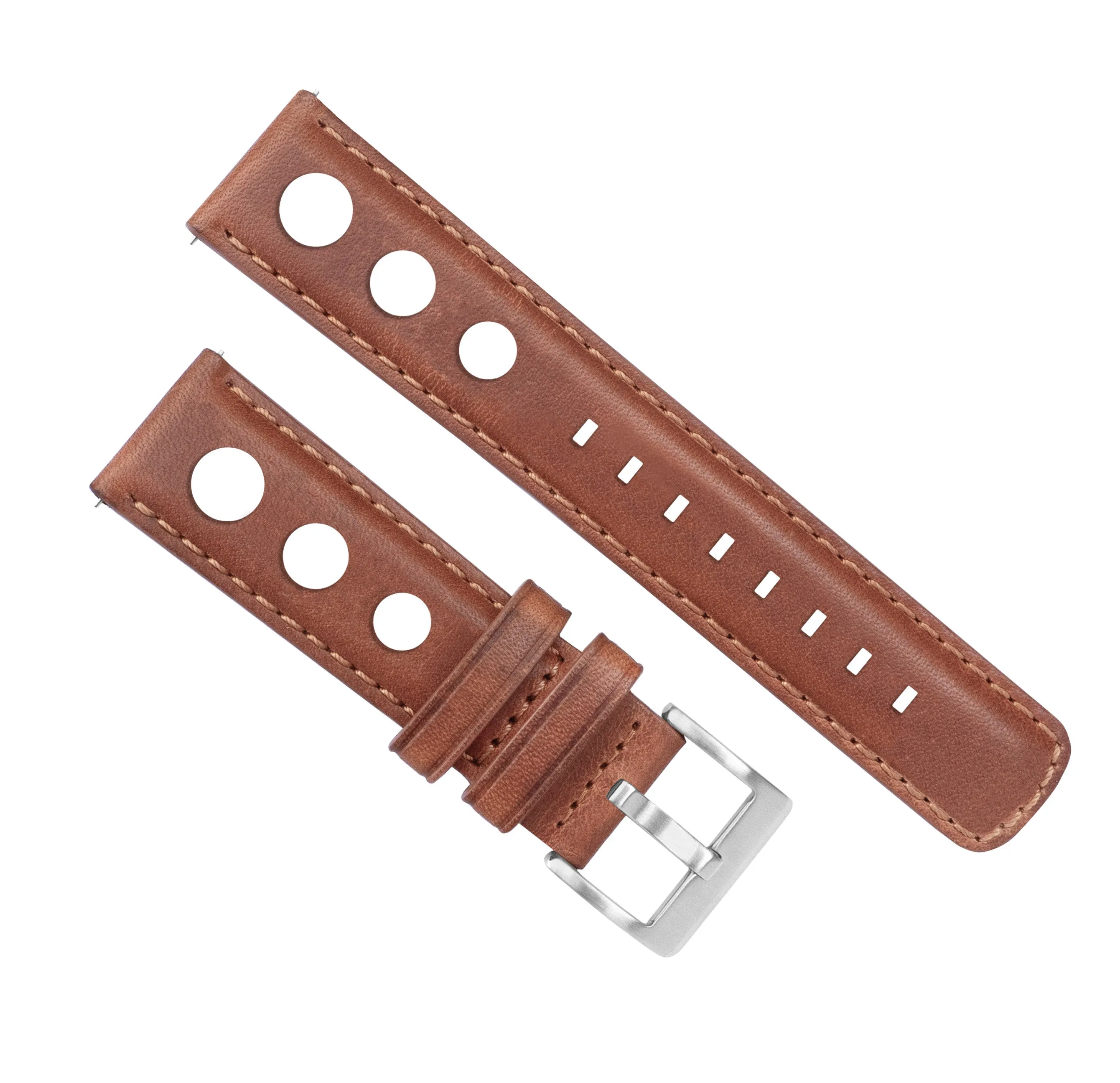 Samsung Galaxy Watch4 Rally Horween Leather Caramel Brown Watch Band