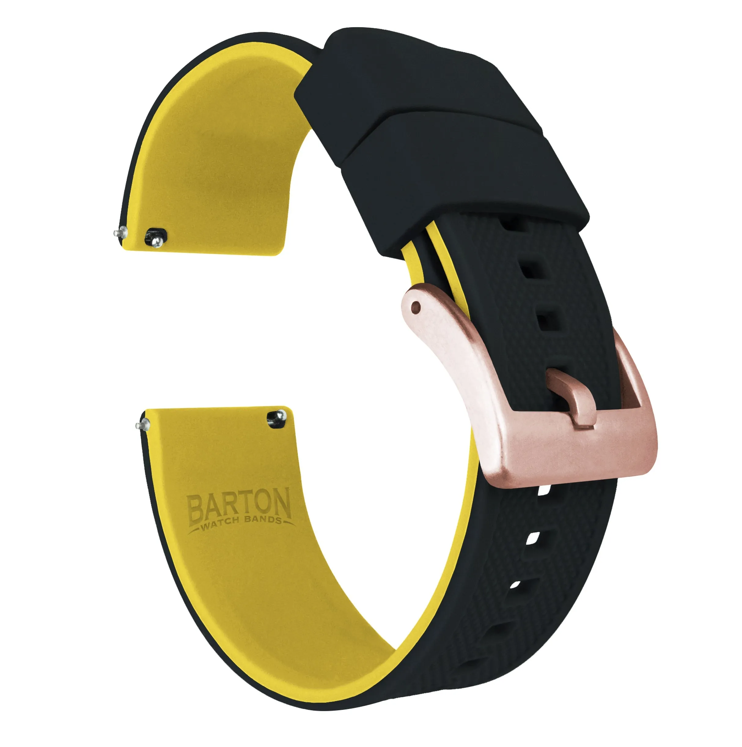 Samsung Galaxy Watch5 Elite Silicone Black Top Yellow Bottom Watch Band