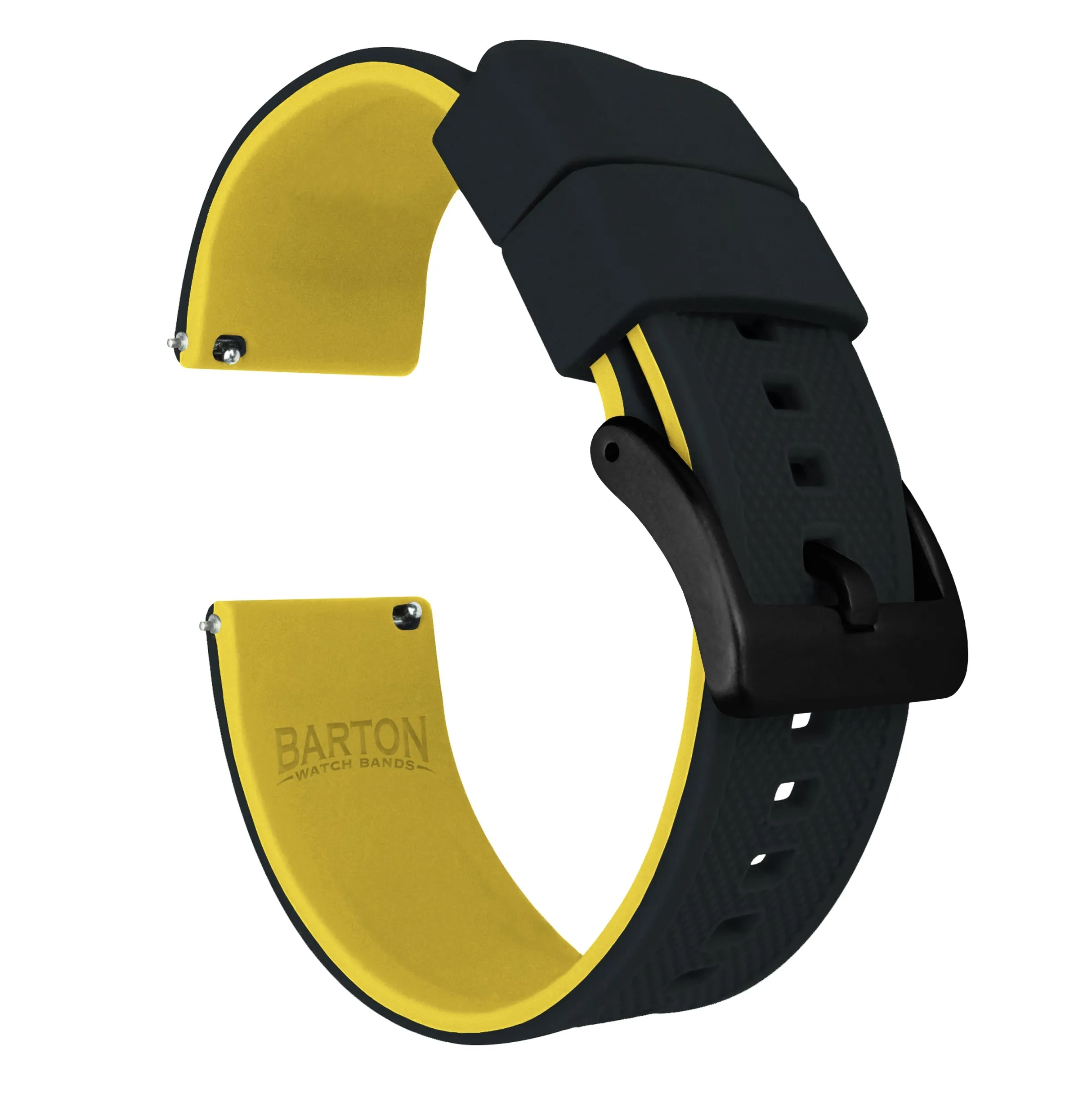 Samsung Galaxy Watch5 Elite Silicone Black Top Yellow Bottom Watch Band